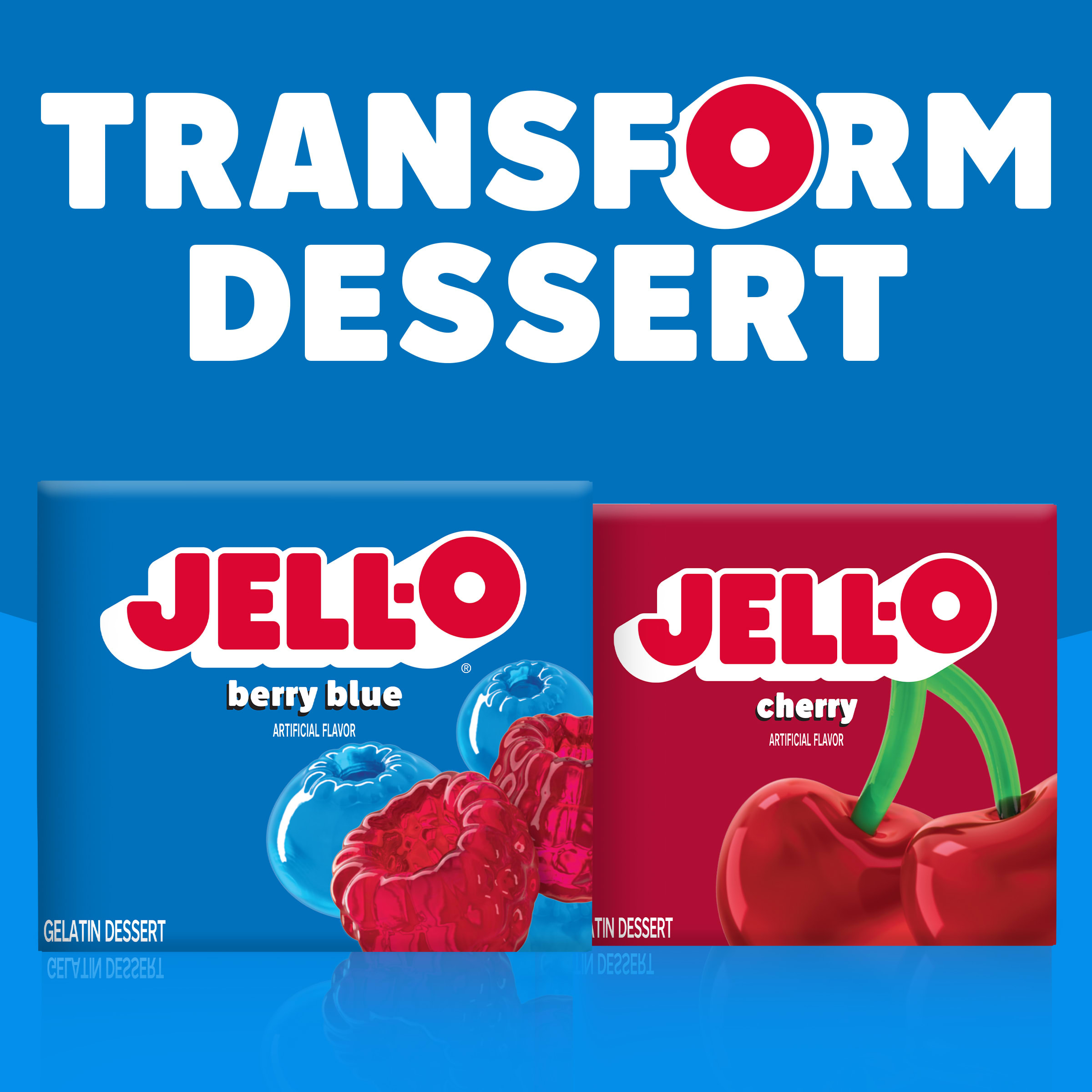 Jell-O Berry Blue Artificially Flavored Gelatin Dessert Mix, 3 oz