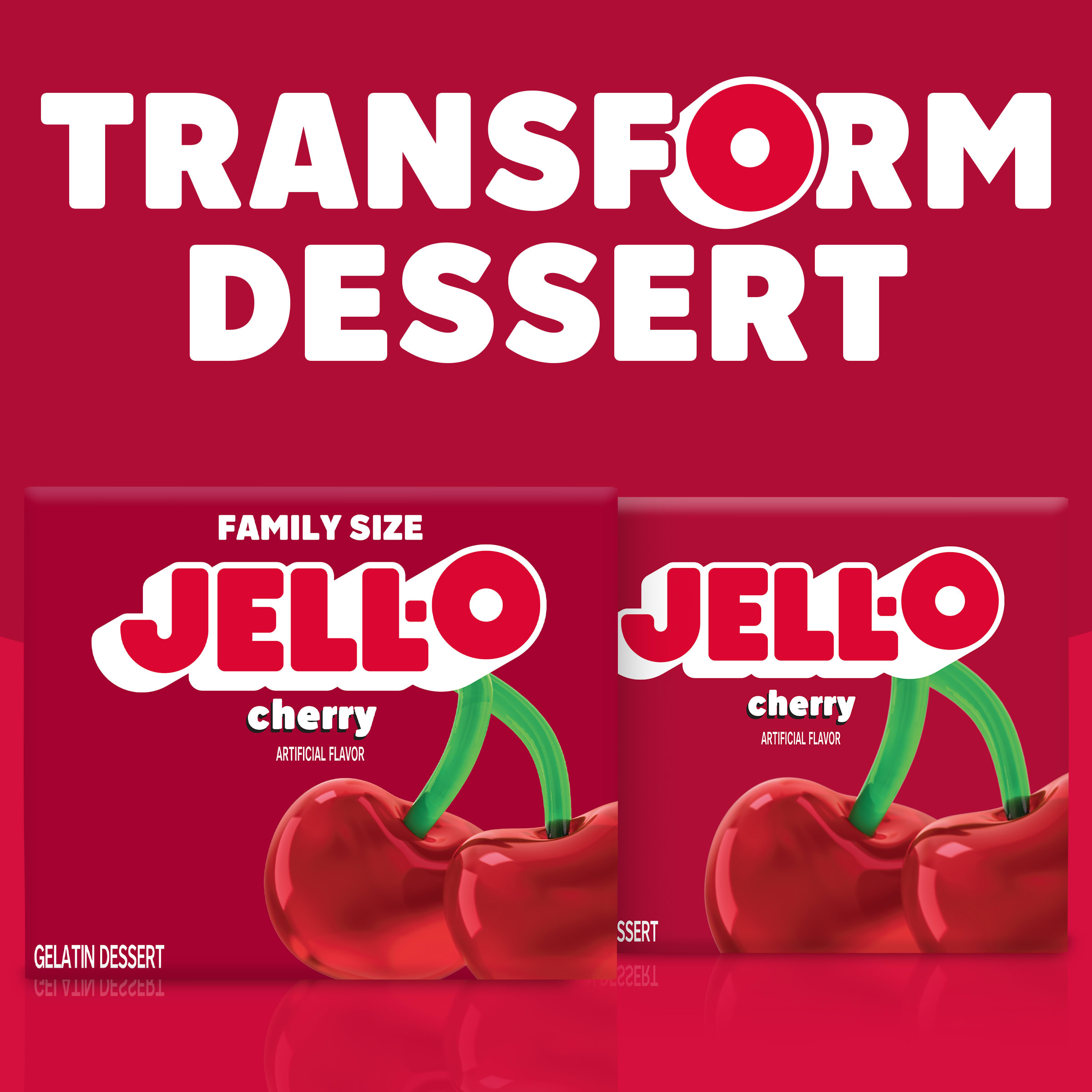 Jell-O Cherry Gelatin Dessert Mix, Family Size, 6 oz Box | Giant