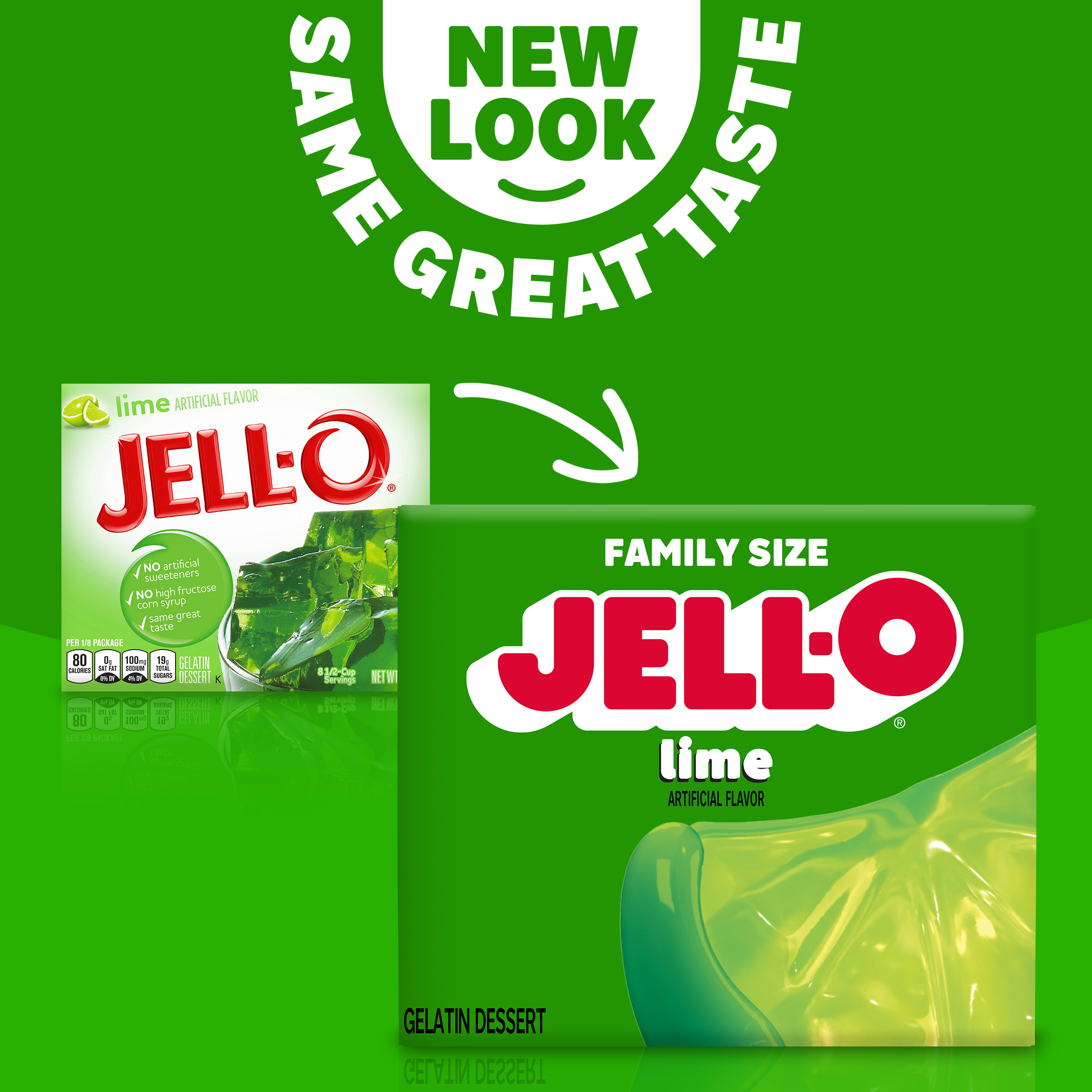 Jell-O Lime Gelatin Dessert Mix, Family Size, 6 oz Box | Giant