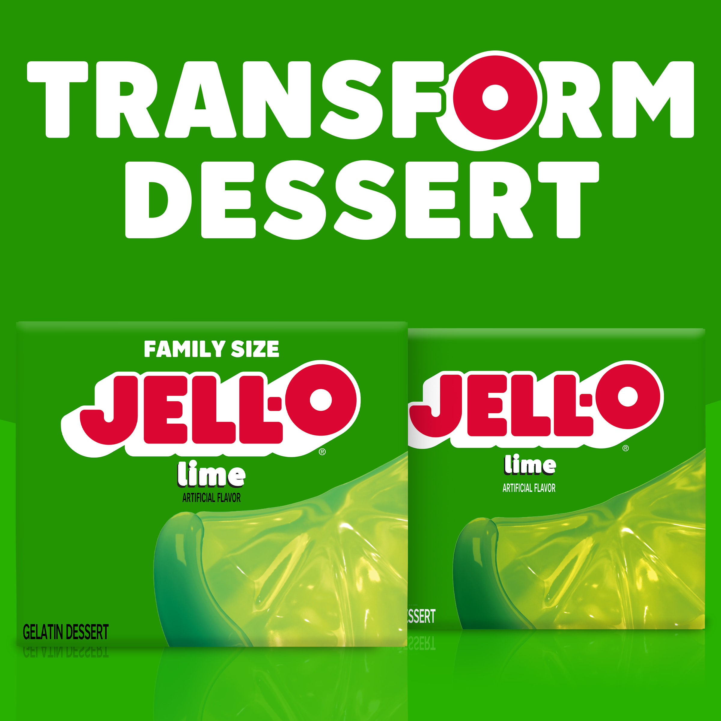Jell-O Lime Gelatin Dessert Mix, Family Size, 6 oz Box | Giant