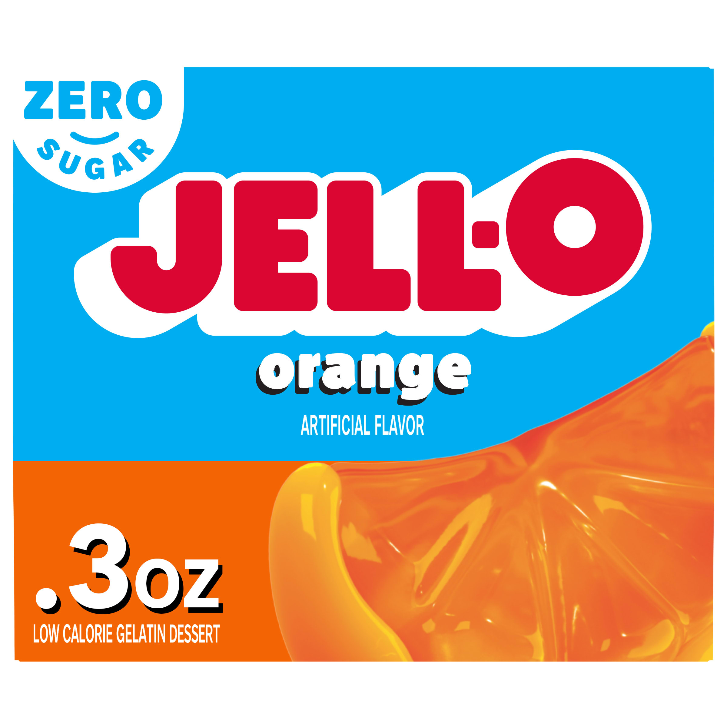 Jell-O Strawberry Zero Sugar Low Calorie Gelatin Dessert Mix, 0.3
