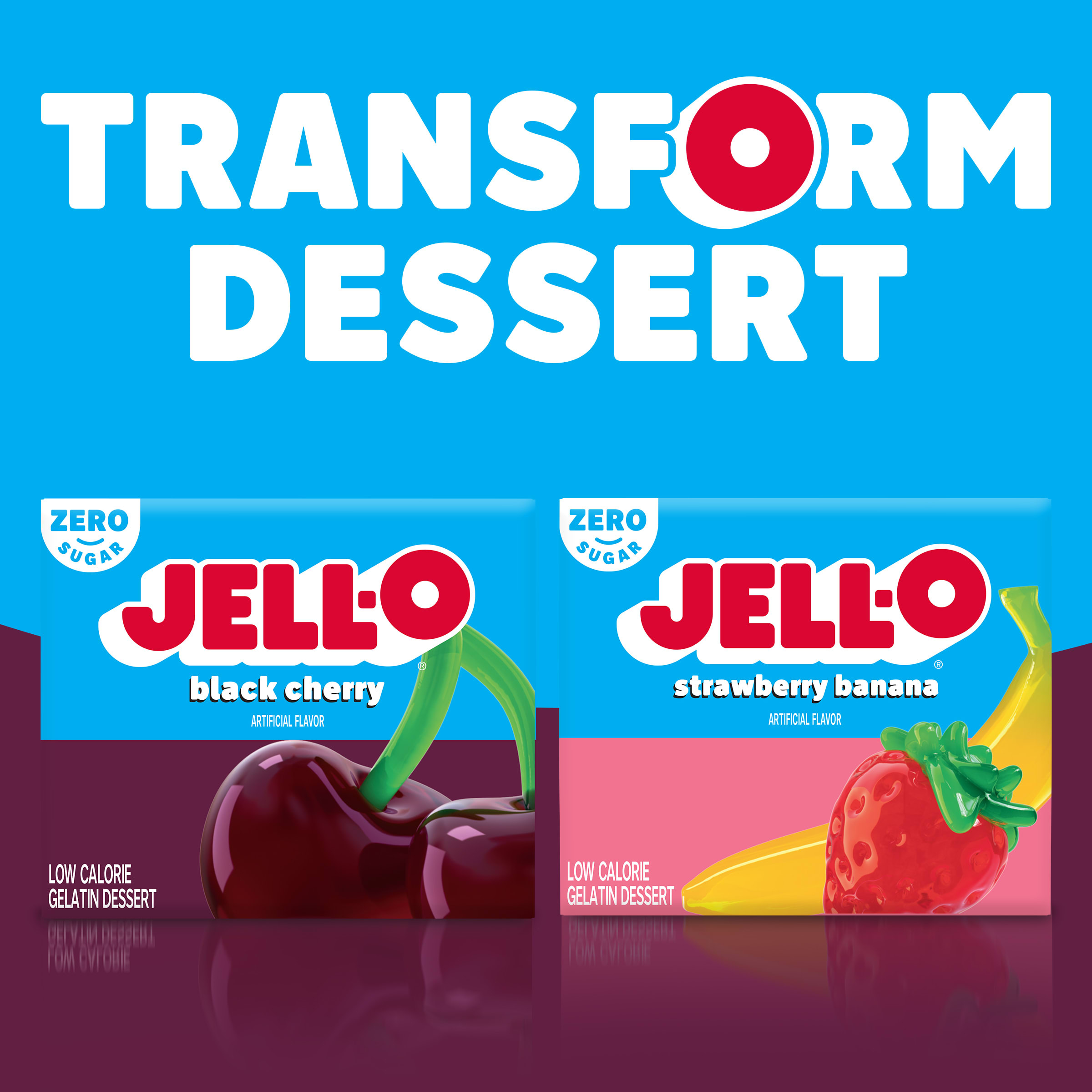 Jell-O Black Cherry Artificially Flavored Zero Sugar Low Calorie