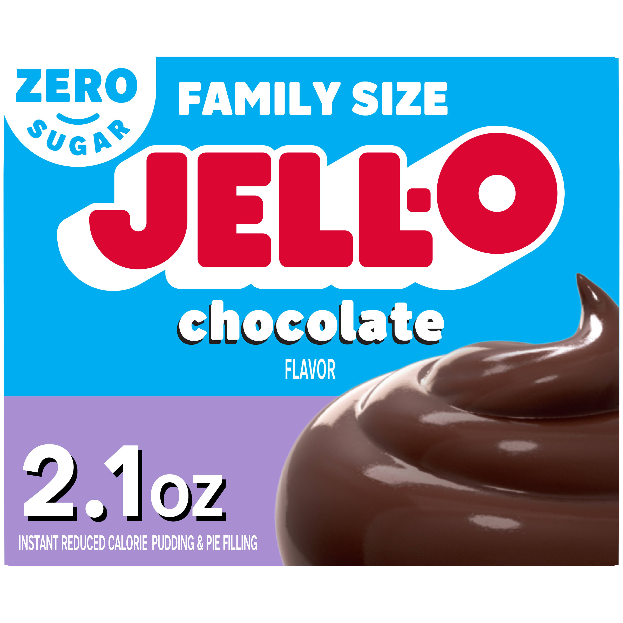 Jell-O Chocolate Flavor Zero Sugar Instant Reduced Calorie Pudding