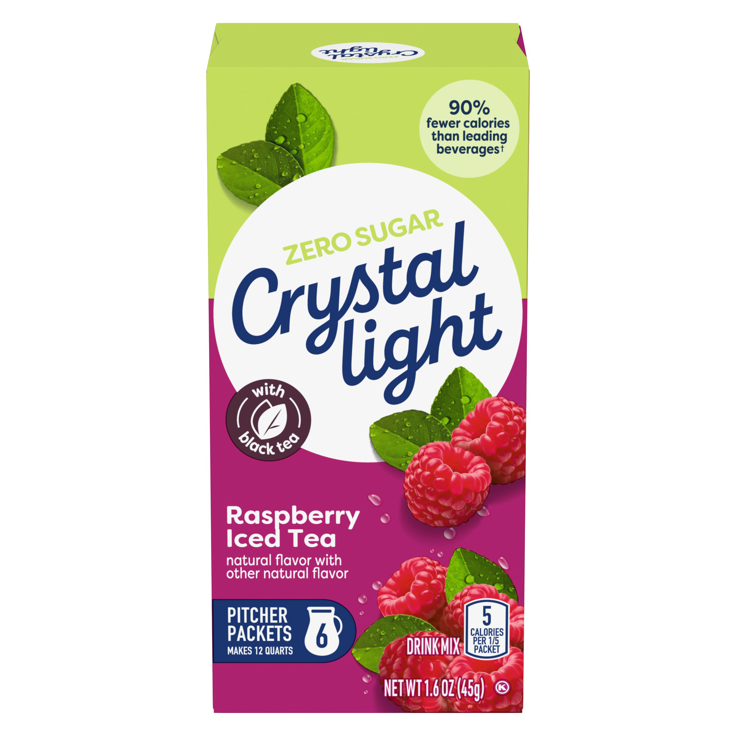 Crystal Light Raspberry Iced Tea Naturally Flavored Powdered Drink