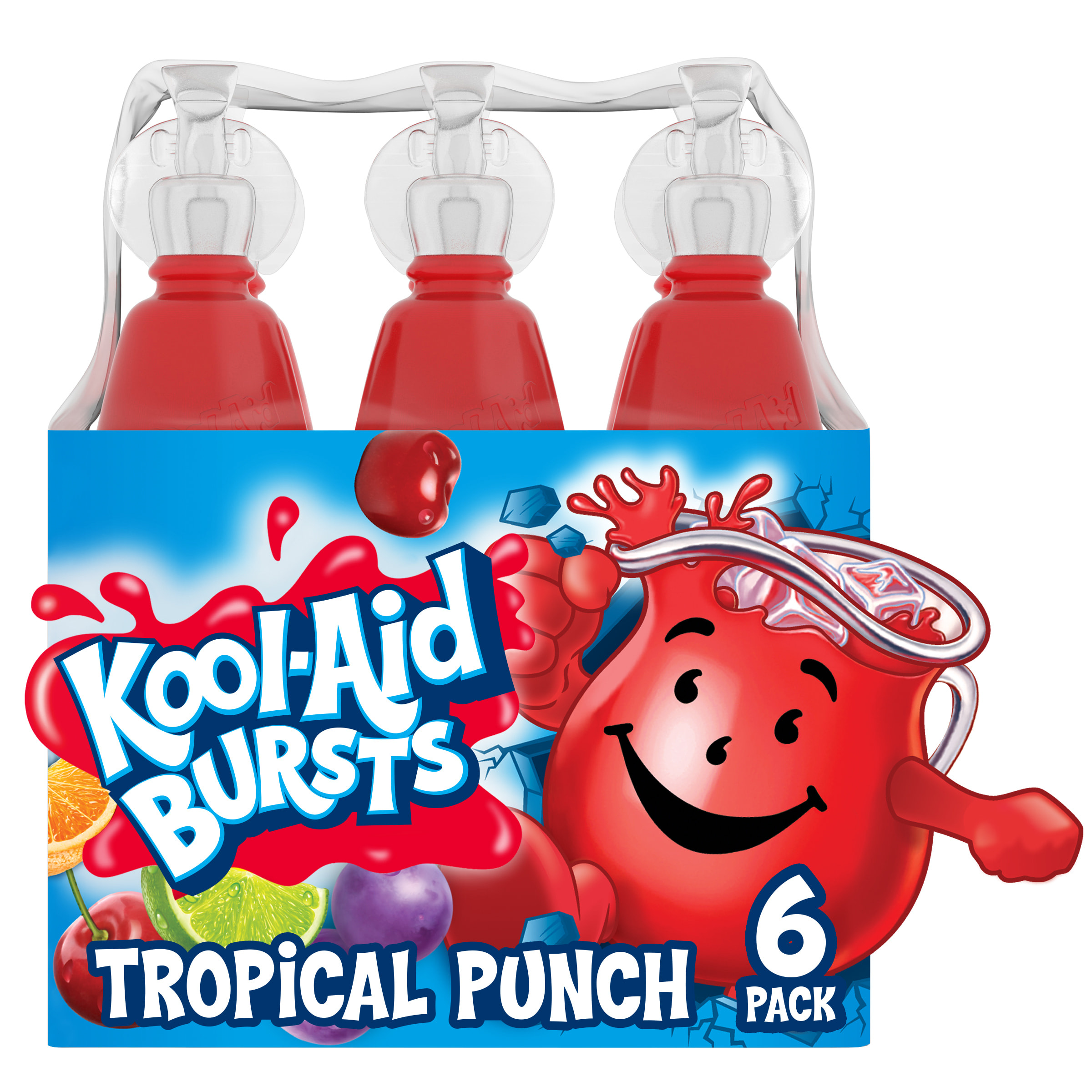 Kool-Aid Bursts Tropical Punch Artificially Flavored Soft Drink, 6