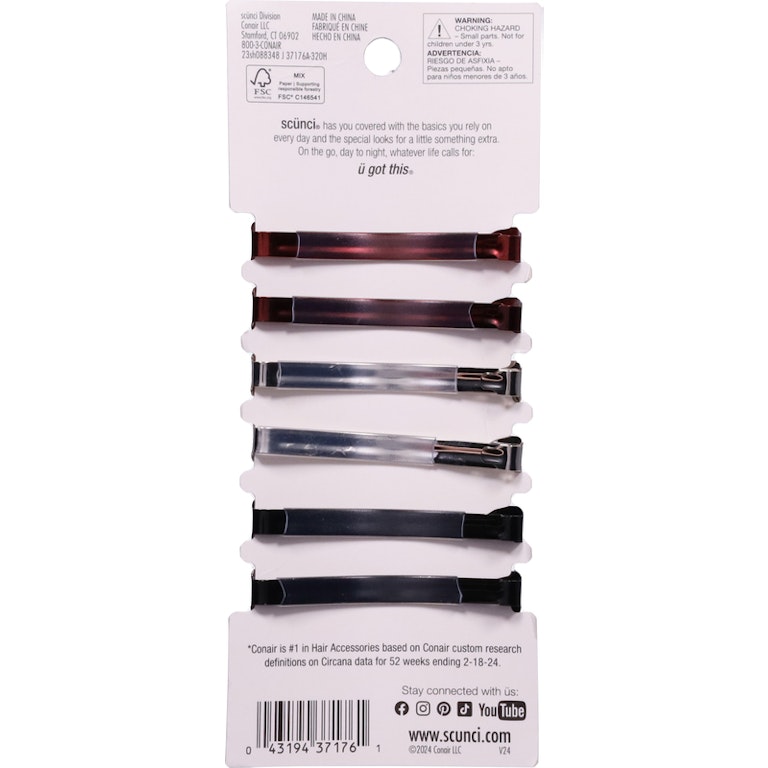 Scunci No-Slip Grip Barrettes | Giant Eagle | Because It Matters Scunci No-Slip Grip Barrettes | Giant Eagle | Because It Matters