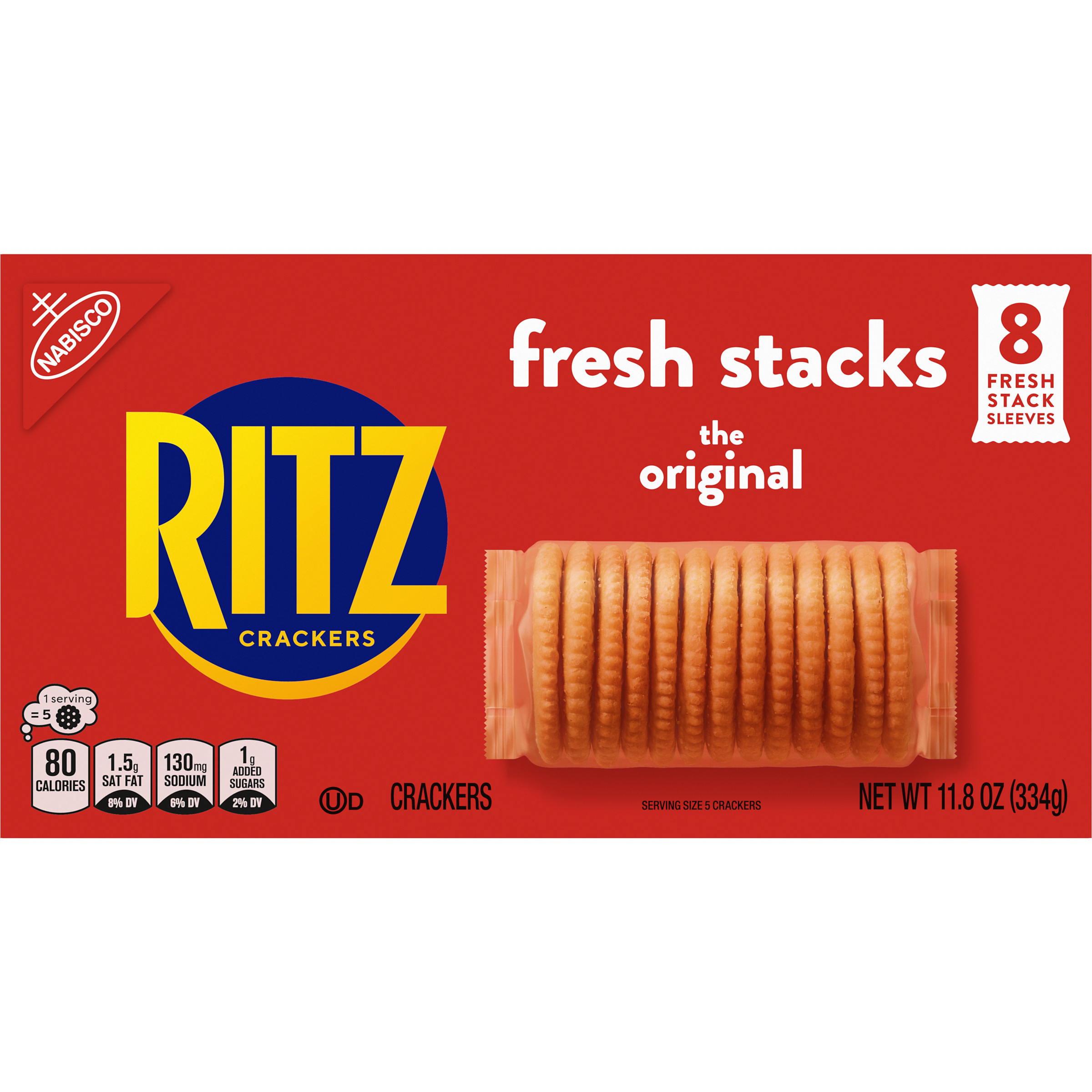 RITZ Fresh Stacks Original Crackers, Travel Snacks, 11.8 oz (8