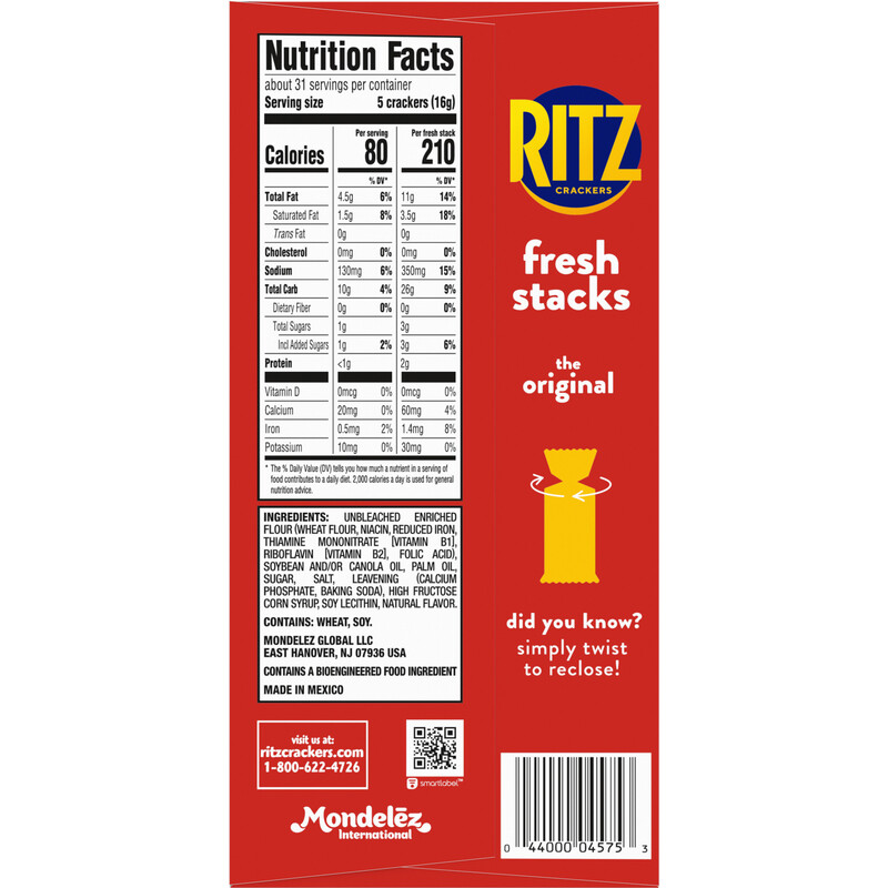 RITZ Fresh Stacks Original Crackers, Travel Snacks, Family Size