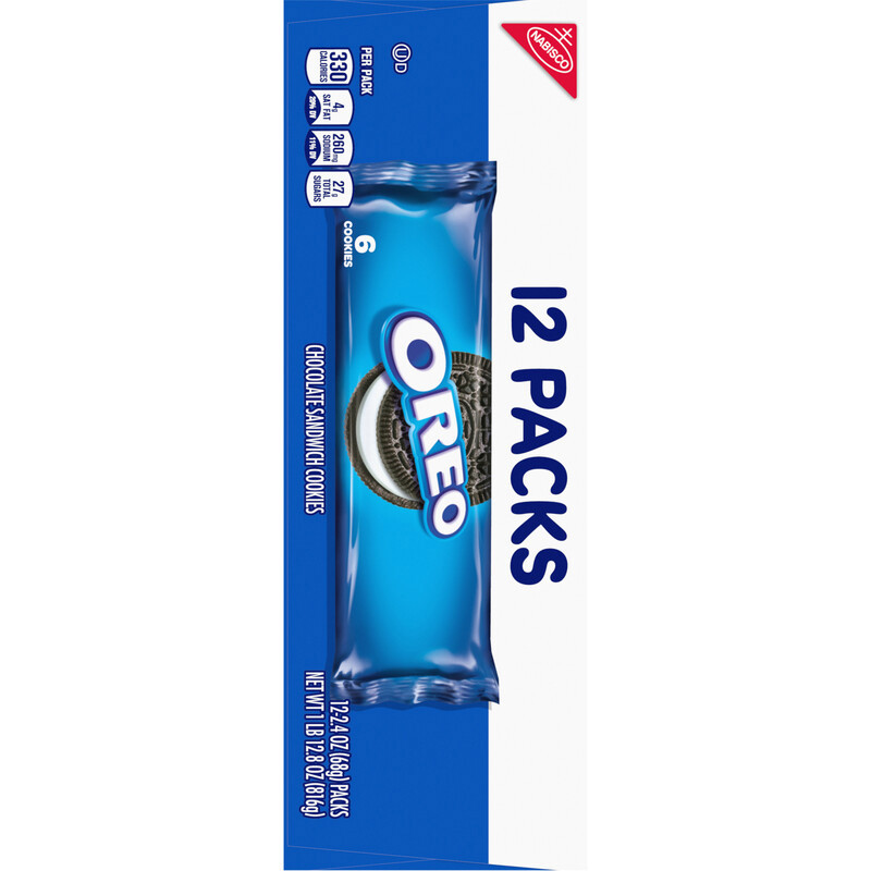 OREO Chocolate Sandwich Cookies, 12 Snack Packs (6 Cookies Per