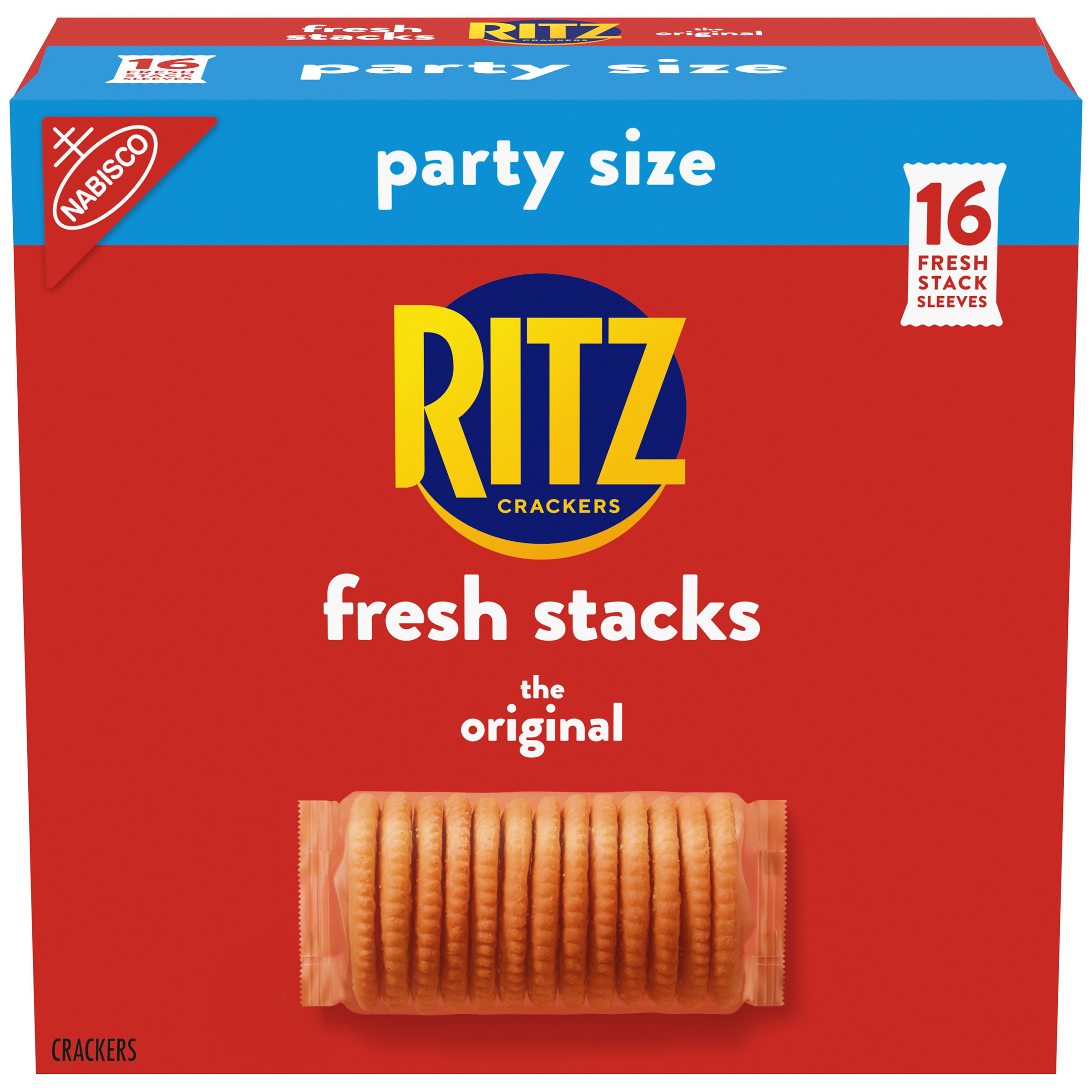 RITZ Fresh Stacks Original Crackers, Party Size, Travel Snacks