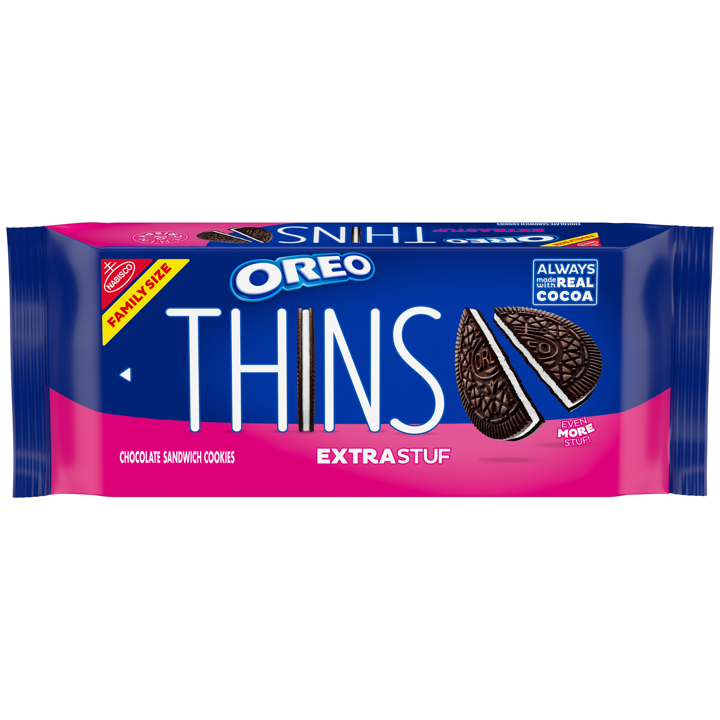 Oreo Thins Extra Stuf Chocolate Sandwich Cookies, Family Size