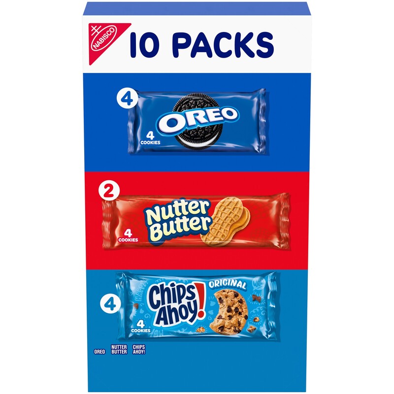 Nabisco Cookie Variety Pack, OREO, Nutter Butter, CHIPS AHOY!, 10