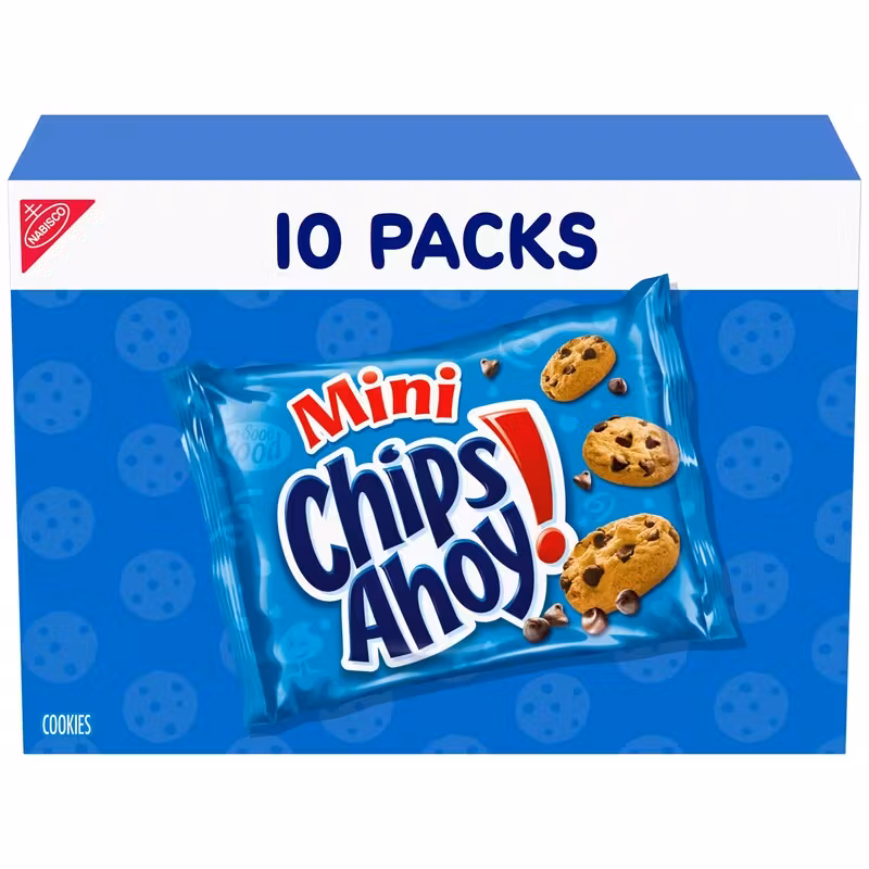 CHIPS AHOY! Mini Original Chocolate Chip Cookies, 10 Snack Packs
