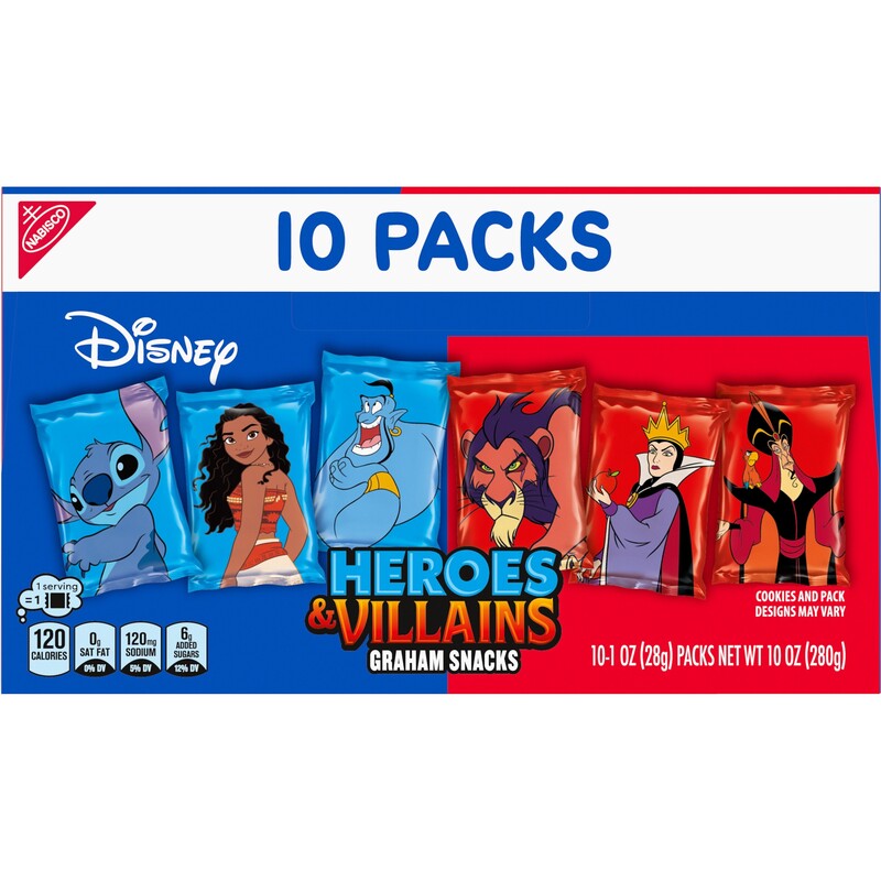 Disney Heroes and Villains Graham Snacks, Custom Cookies Variety
