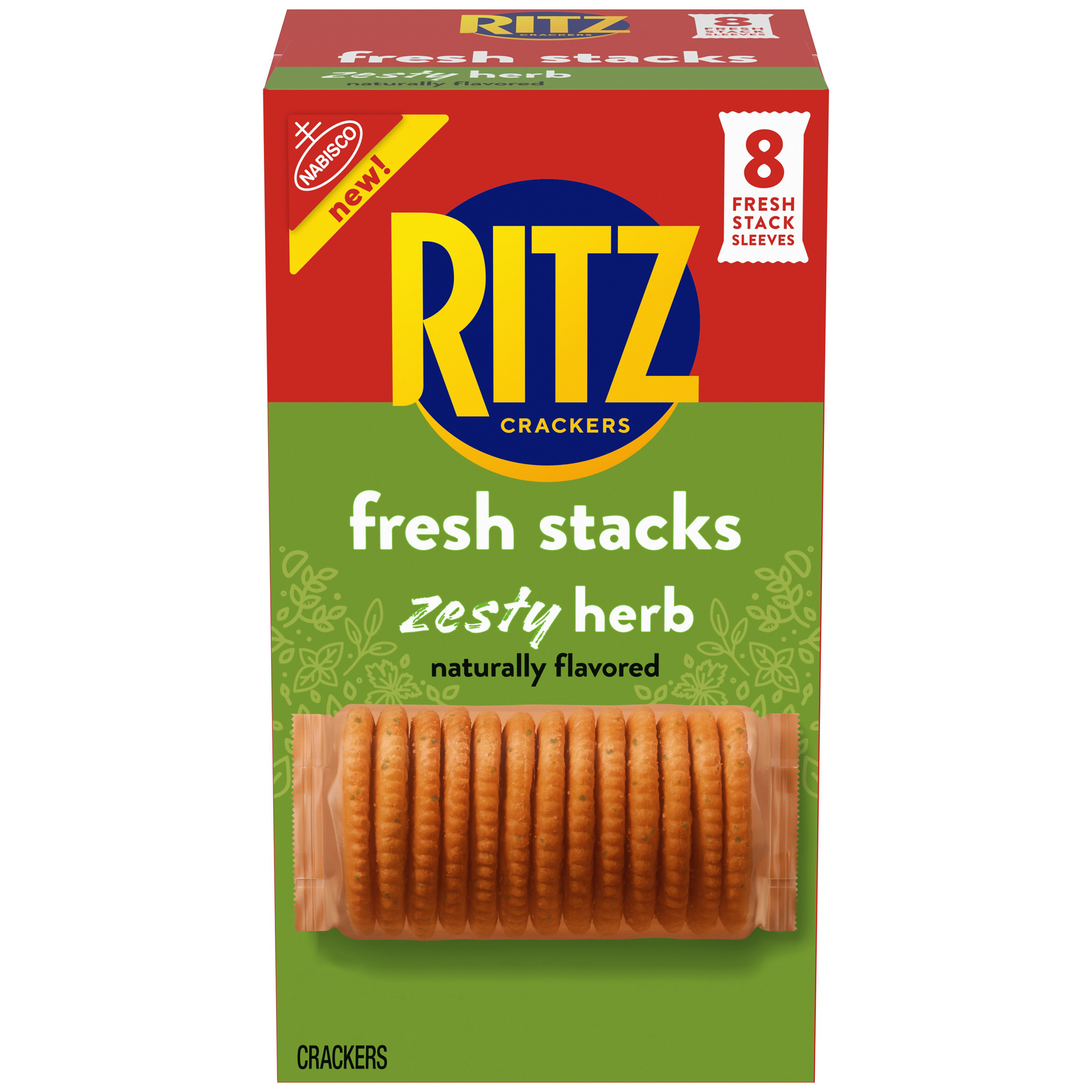 リッツ RITZ Fresh Stacks Zesty Herb Crackers, Travel Snacks, 11.8 oz (8