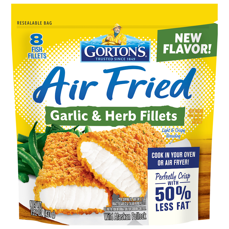 Gorton's Air Fried Garlic Herb Fish Fillets, Whole Fillets, Wild