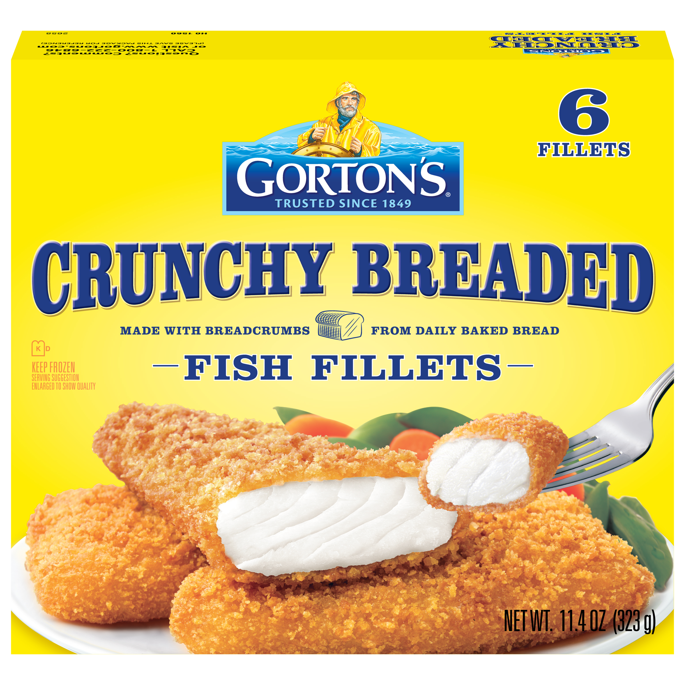 CRUNCHY BREADED WHOLE FISH FILLETS, CRUNCHY BREADED