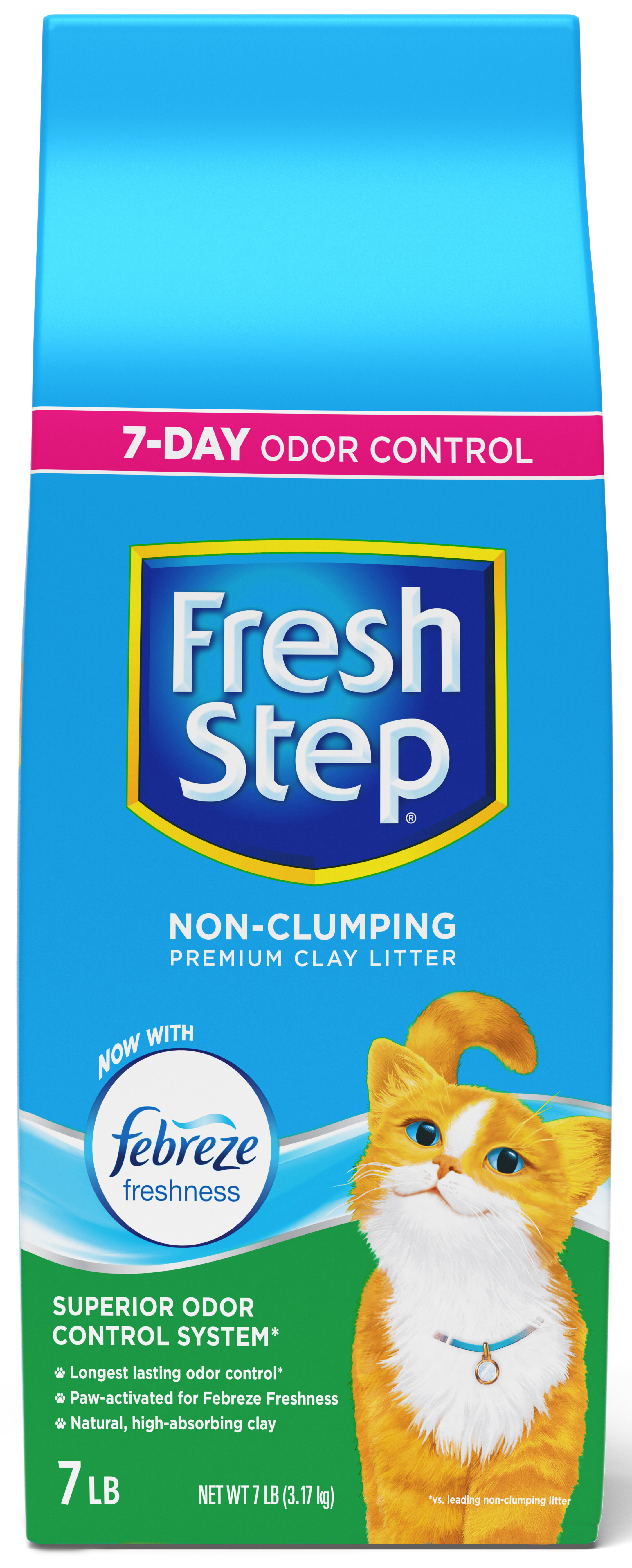Fresh Step Non Clumping Cat Litter With Febreze Freshness, With 7