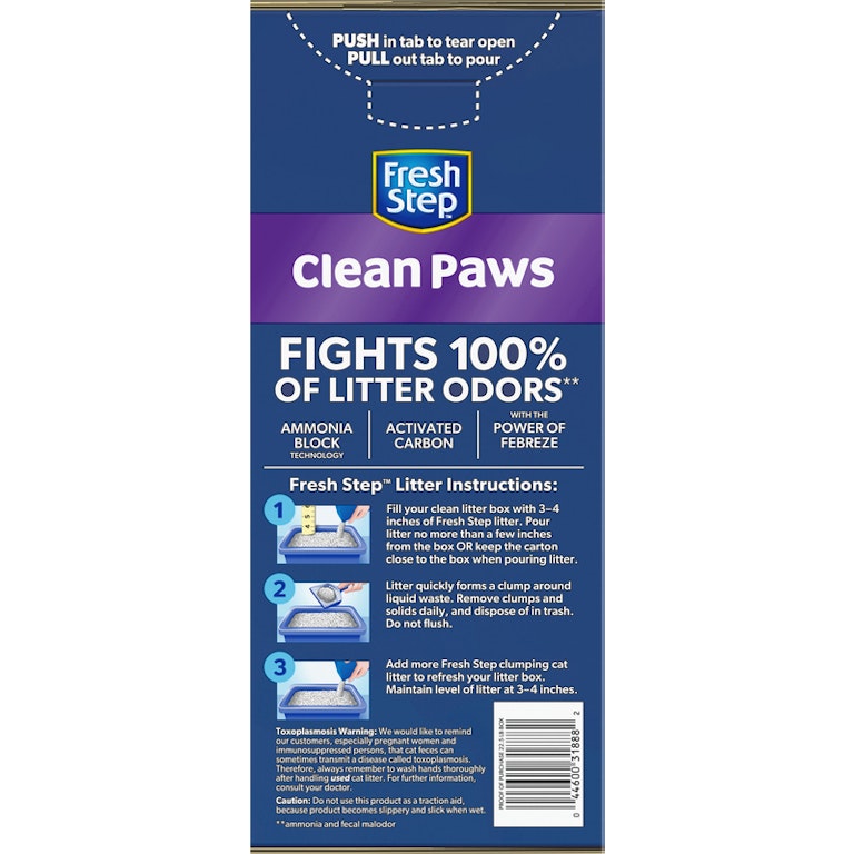 Fresh Step Clean Paws Low-Tracking Clumping Litter With Febreze