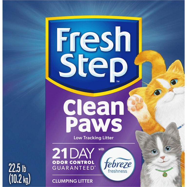 Fresh Step Clean Paws Low-Tracking Clumping Litter With Febreze