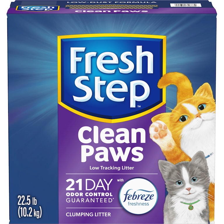 Fresh Step Clean Paws Low-Tracking Clumping Litter With Febreze