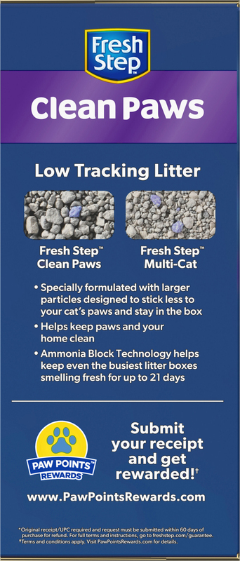 Fresh Step Clean Paws Low-Tracking Clumping Litter With Febreze
