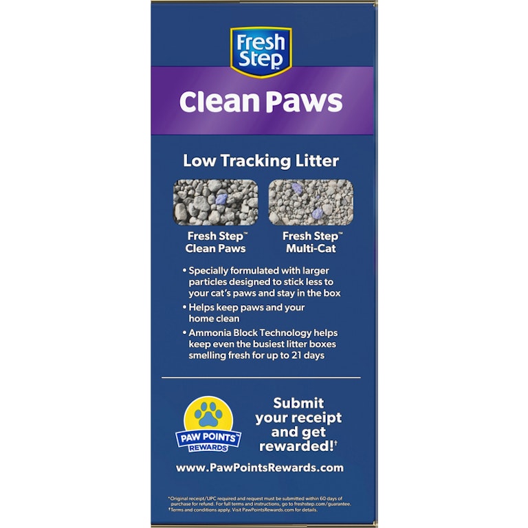 Fresh Step Clean Paws Low-Tracking Clumping Litter With Febreze