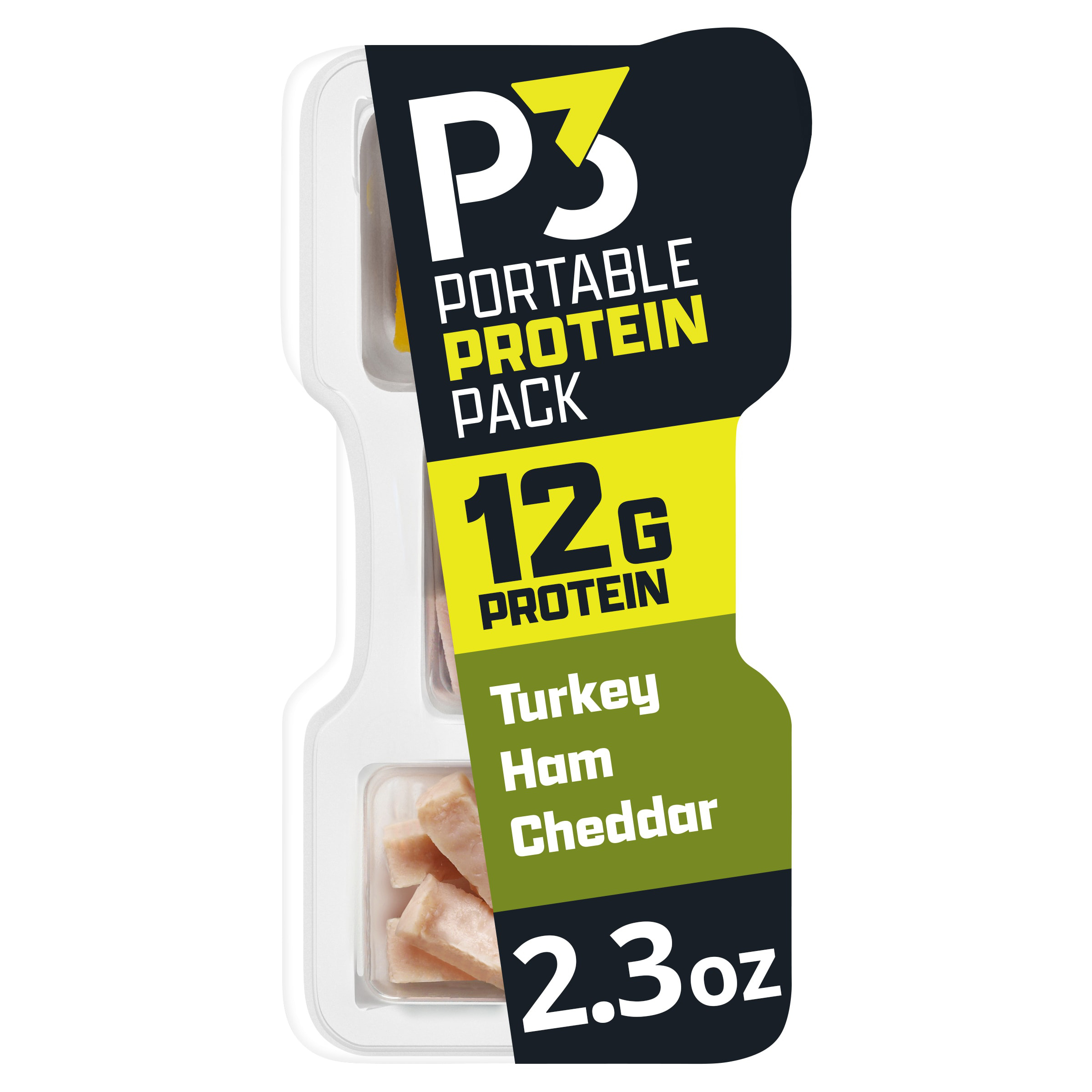 P3 Portable Protein Snack Pack with Turkey, Ham & Cheddar Cheese