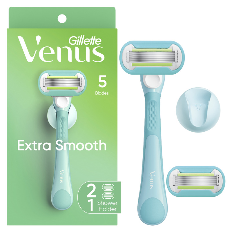Venus Extra Smooth Women's Razor, 2 Blade Refills + Shower Holder