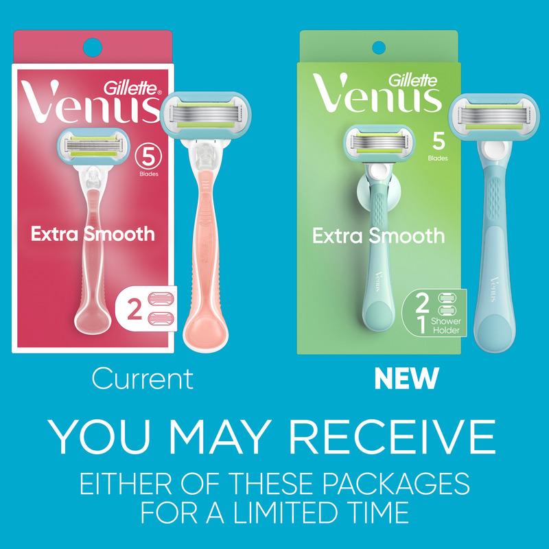 Venus Extra Smooth Women's Razor, 2 Blade Refills + Shower Holder