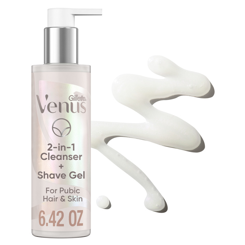 Venus for Pubic Hair and Skin, 2-in-1 Cleanser + Shave Gel, 6.4 oz