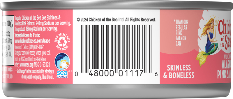 Chicken of the Sea Pink Salmon, in Water, Alaskan, Wild Caught