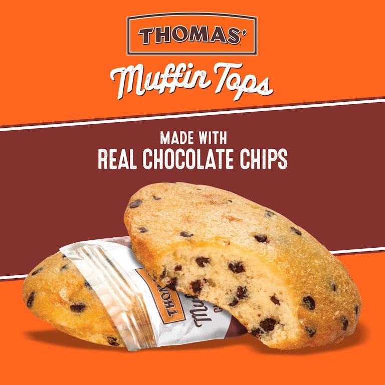 Thomas' Chocolate Chip Muffin Tops, packs, Chocolate Muffin Tops