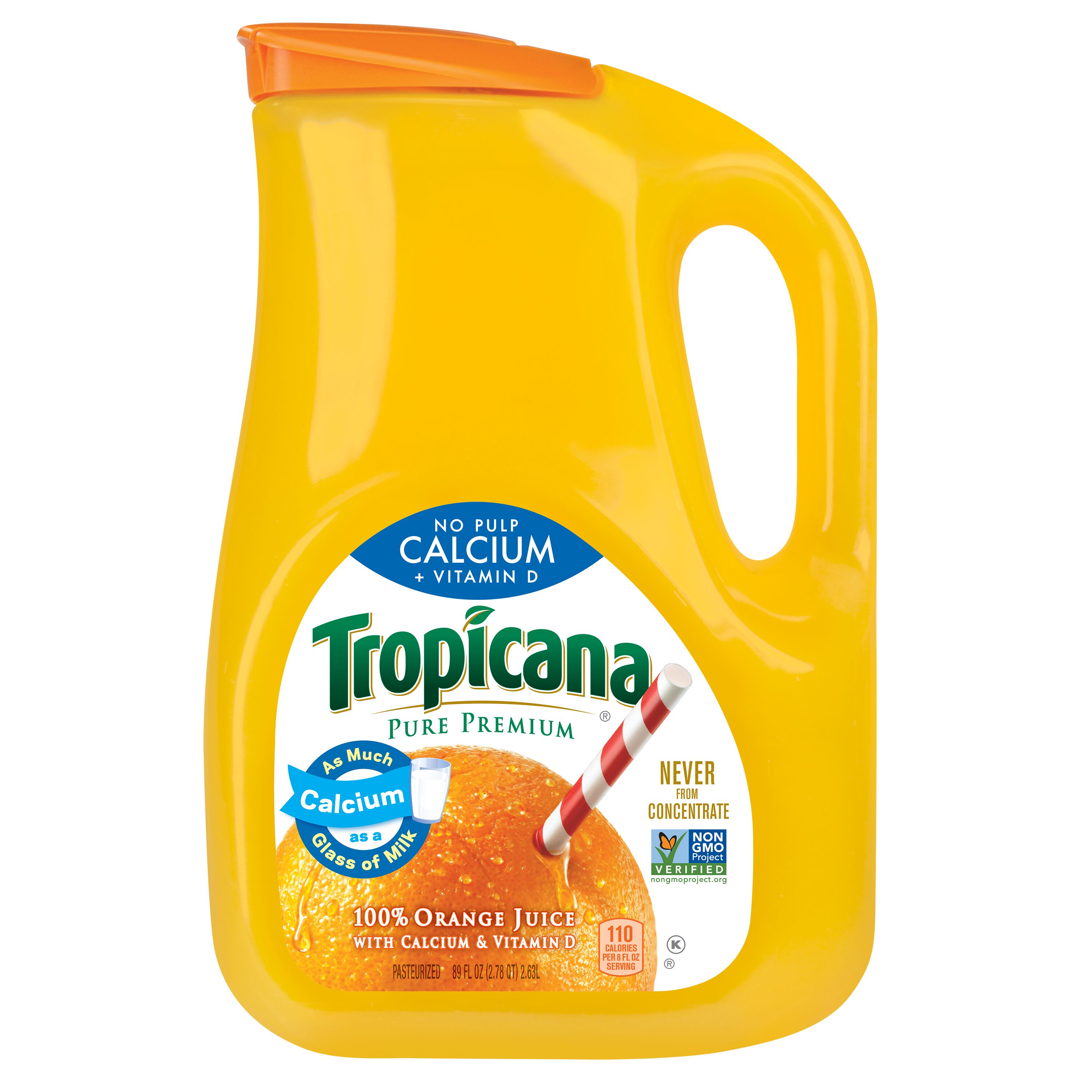 Tropicana Pure Premium 100% Orange Juice No Pulp 89 Fl Oz Giant