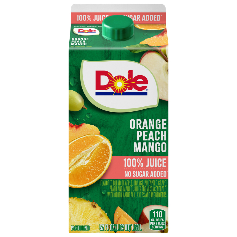 Dole 100% Juice, Orange Peach Mango, No Sugar Added