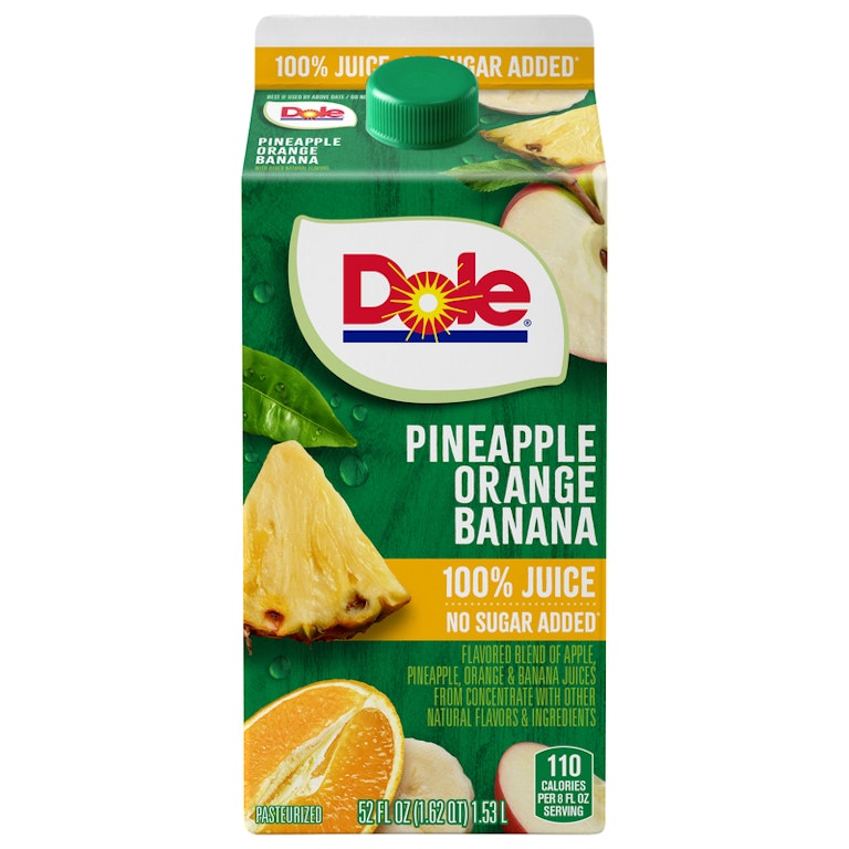 Dole 100% Juice, No Sugar Added, Pineapple Orange Banana Giant