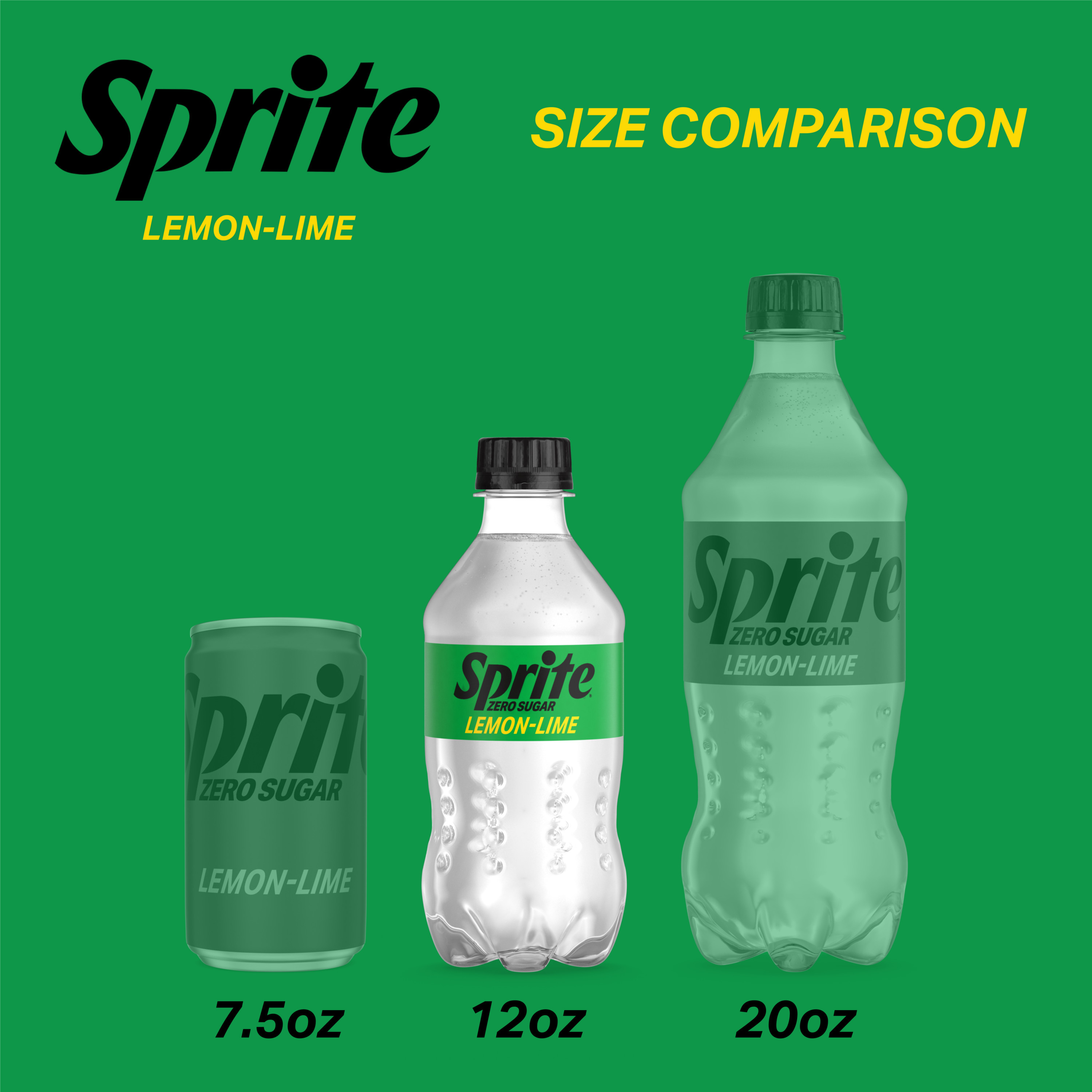 Sprite Zero Sugar Lemon-Lime Caffeine Free Soda Soft Drink Bottles