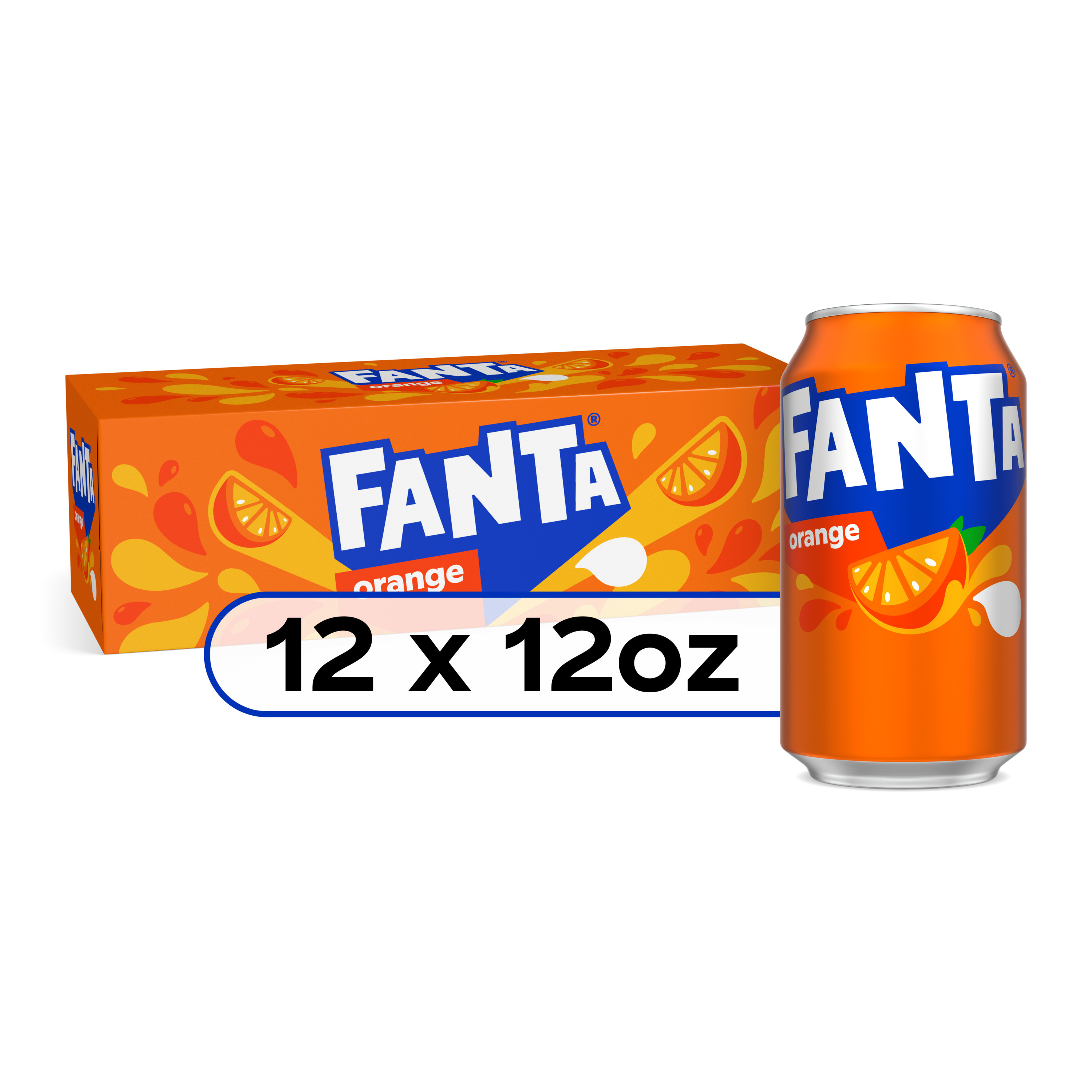 Fanta Orange Soda Soft Drink Fridge Pack Cans, 12 Fl Oz, 12 Pack