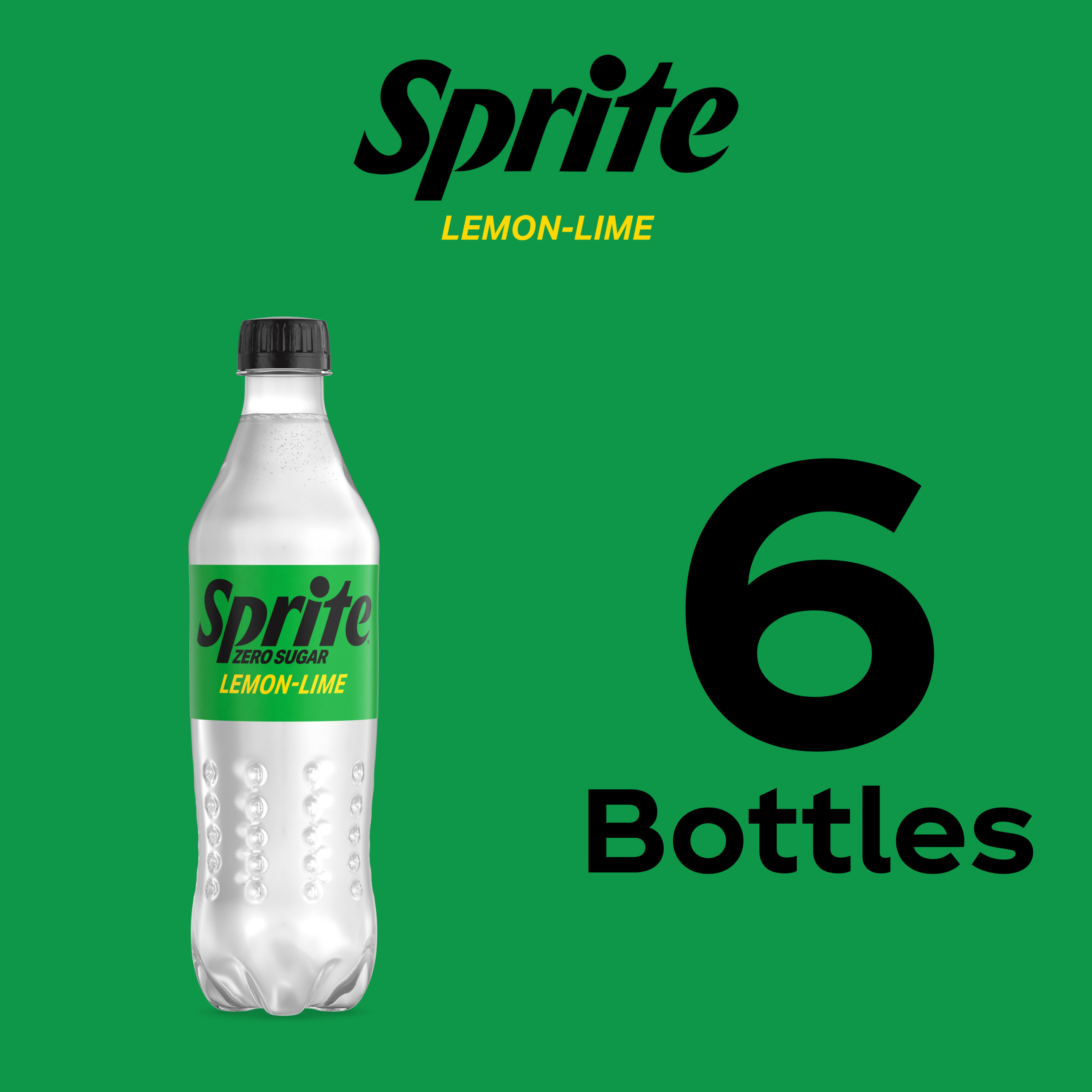 Sprite Zero Sugar Lemon-Lime Caffeine Free Soda Soft Drink Bottles