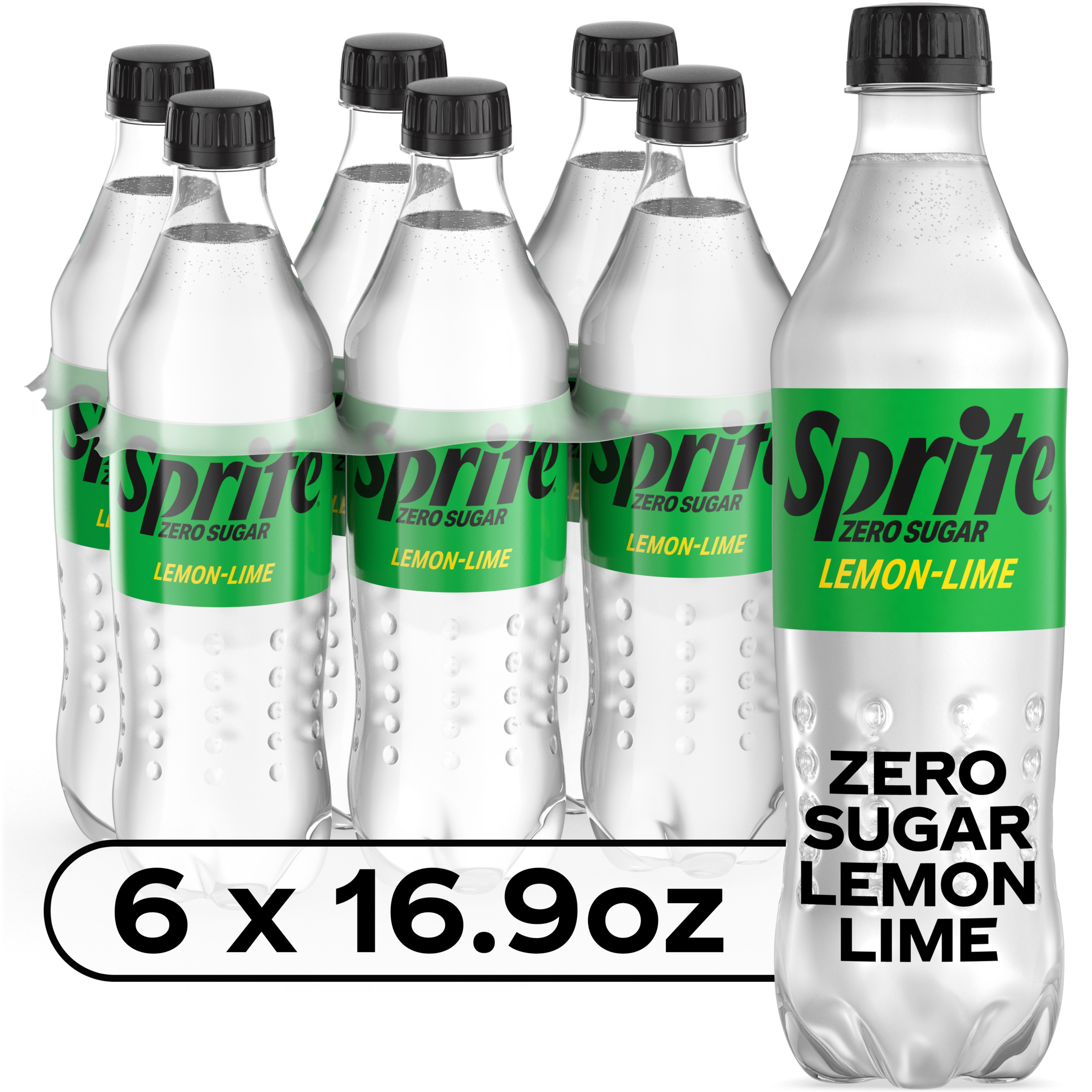 Sprite Zero Sugar Lemon-Lime Caffeine Free Soda Soft Drink Bottles