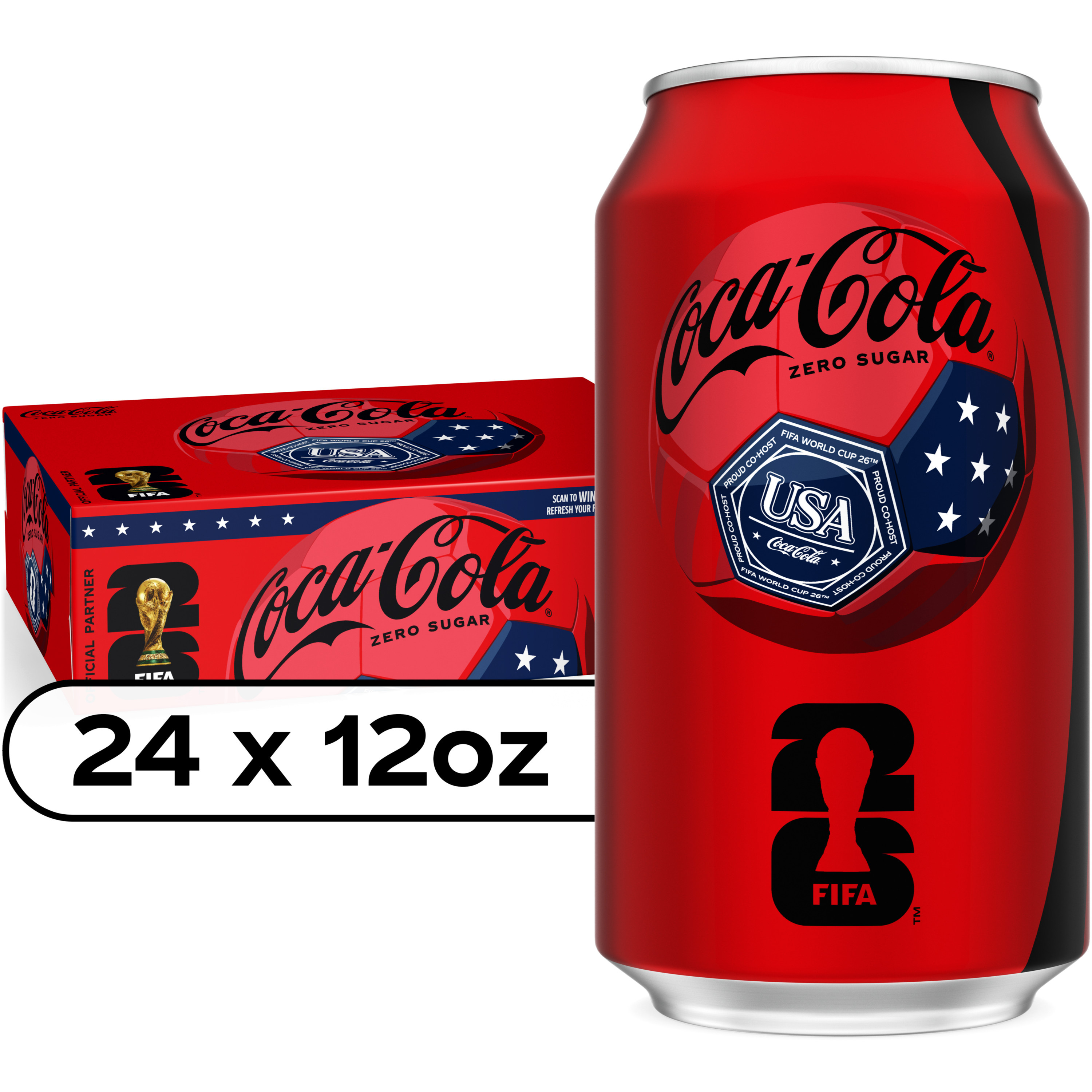 Coca-Cola Zero Sugar Soda Soft Drink Cans, 12 Fl Oz, 24 Pack