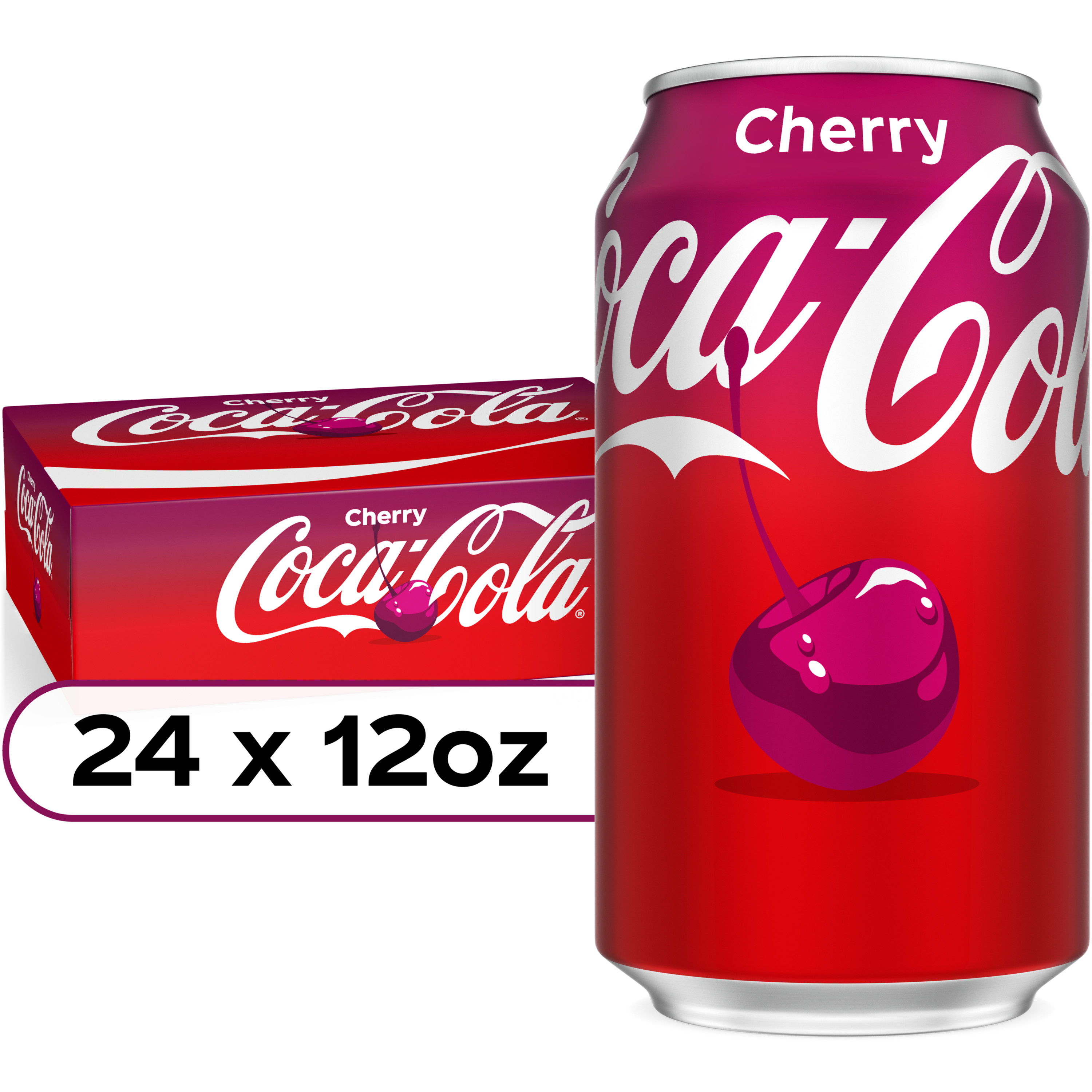 Coca-Cola Cherry Soda Soft Drink Cans, 12 Fl Oz, 24 Pack | Giant
