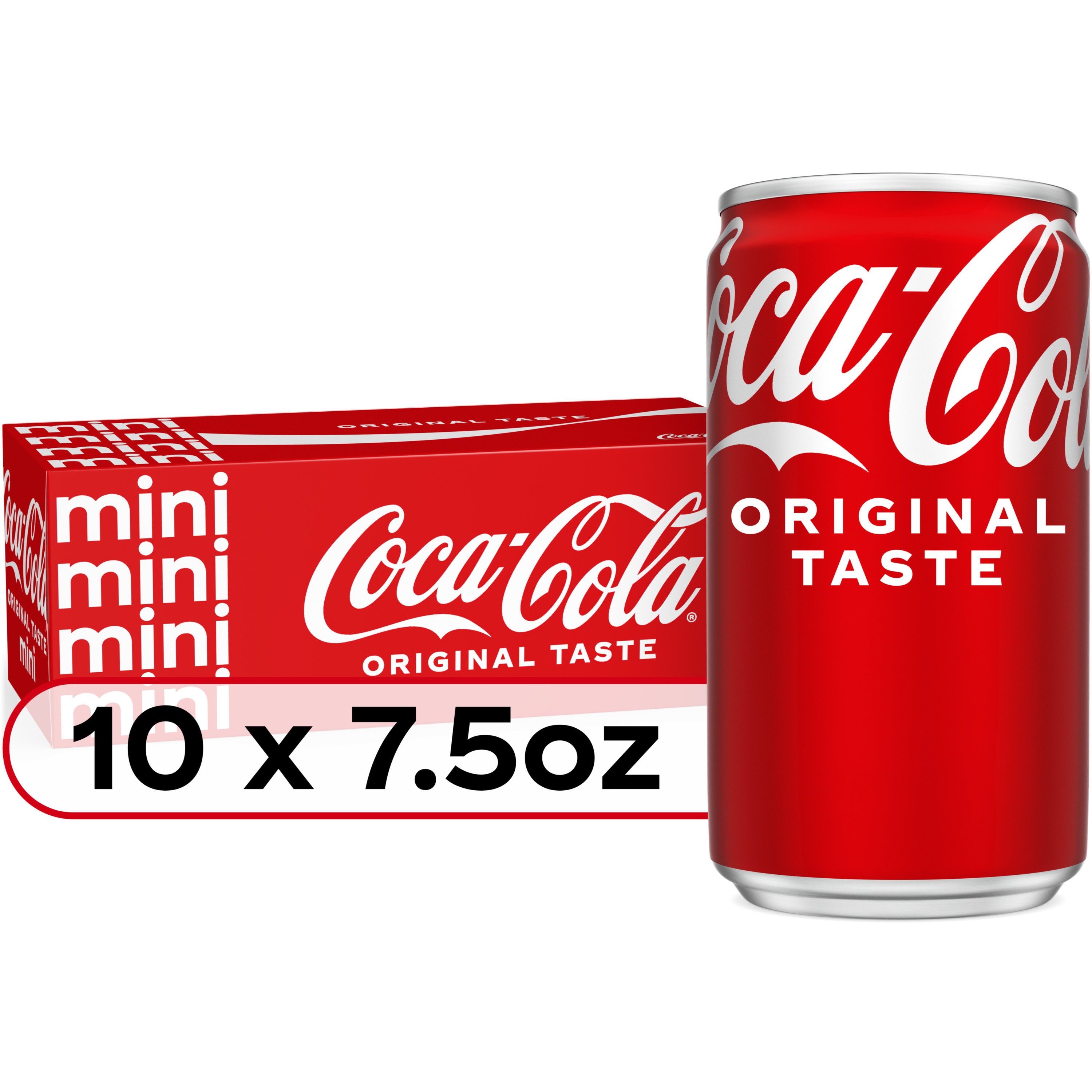 Coca-Cola Soda Soft Drink Fridge Pack Mini Cans, 7.5 Fl Oz, 10