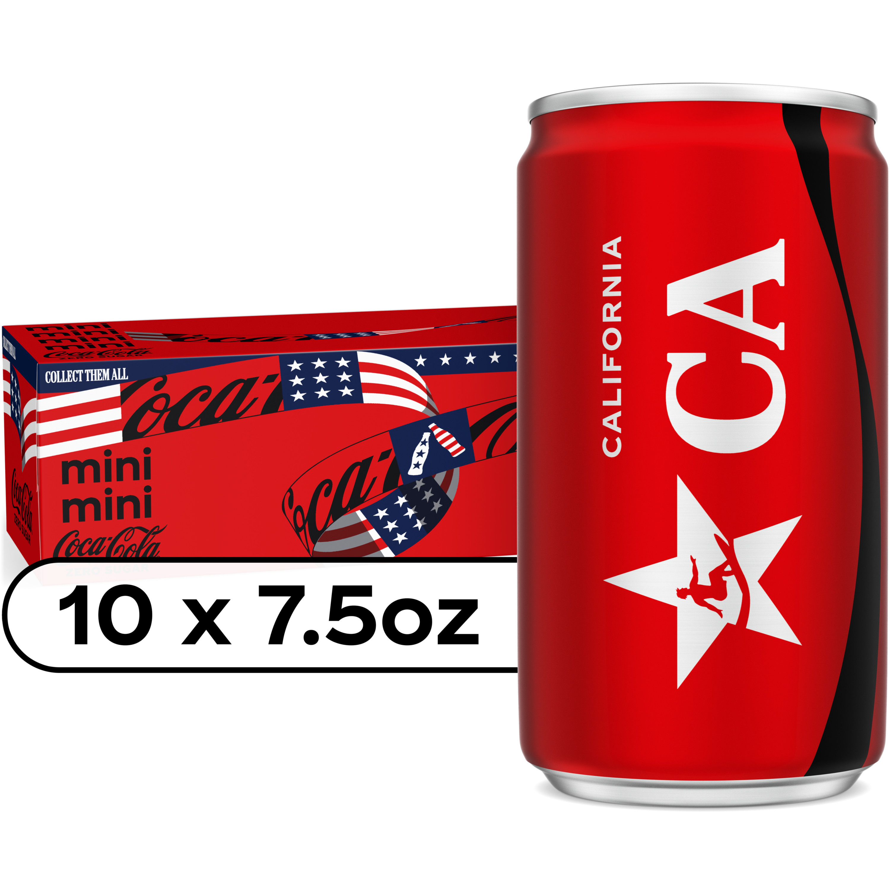 Coca-Cola Zero Sugar Soda Soft Drink Fridge Pack Mini Cans, 7.5 Fl
