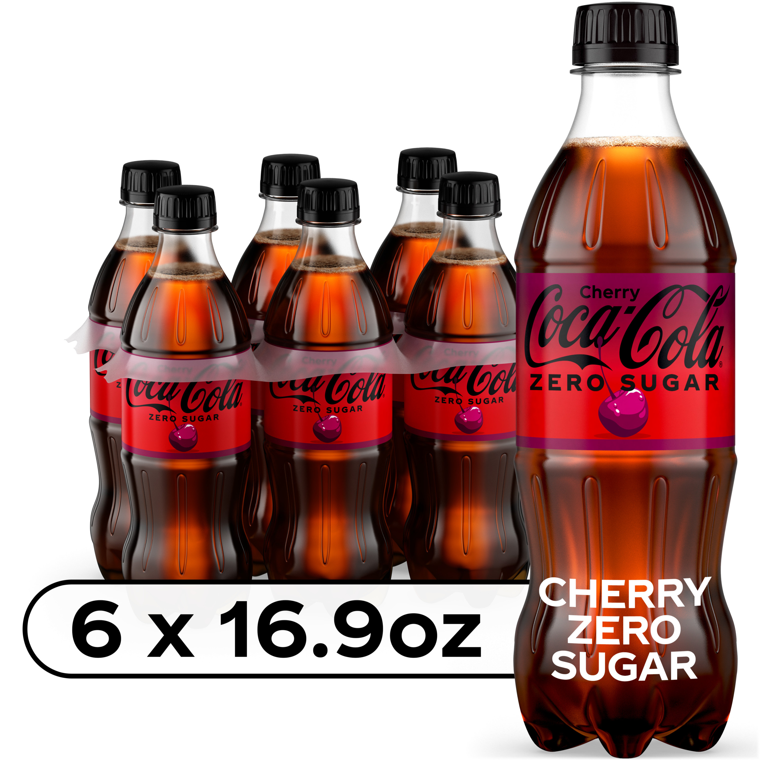 Coca-Cola Zero Sugar Cherry Soda Soft Drink Bottle, 20 Fl Oz