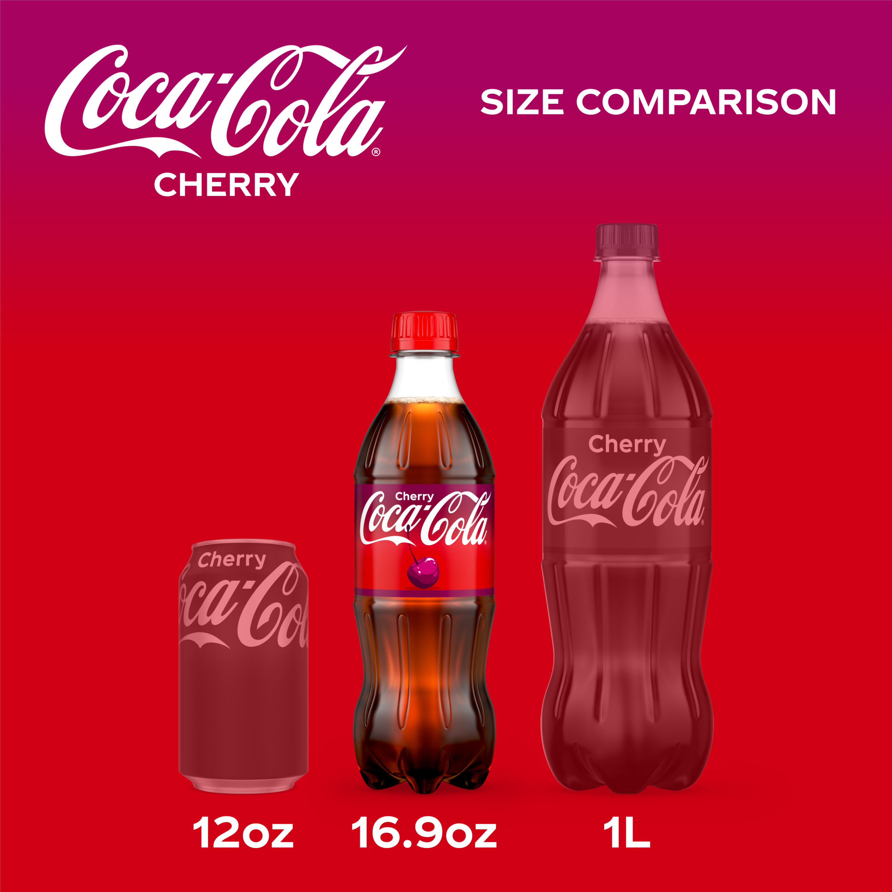 Coca-Cola Cherry Soda Soft Drink Bottles, 16.9 Fl Oz, 6 Pack