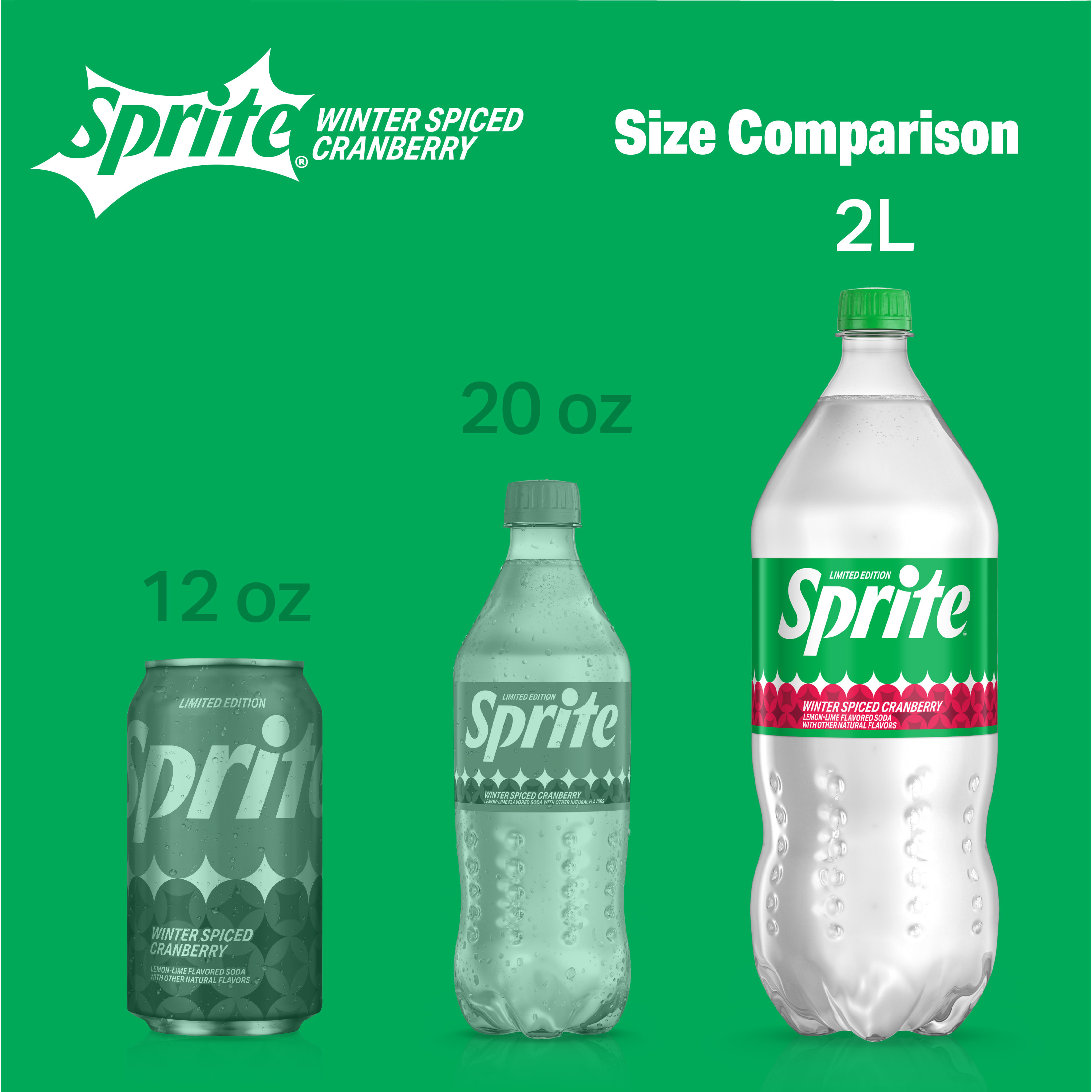 Sprite Winter Spiced Cranberry, Lemon-Lime and Cranberry Flavored