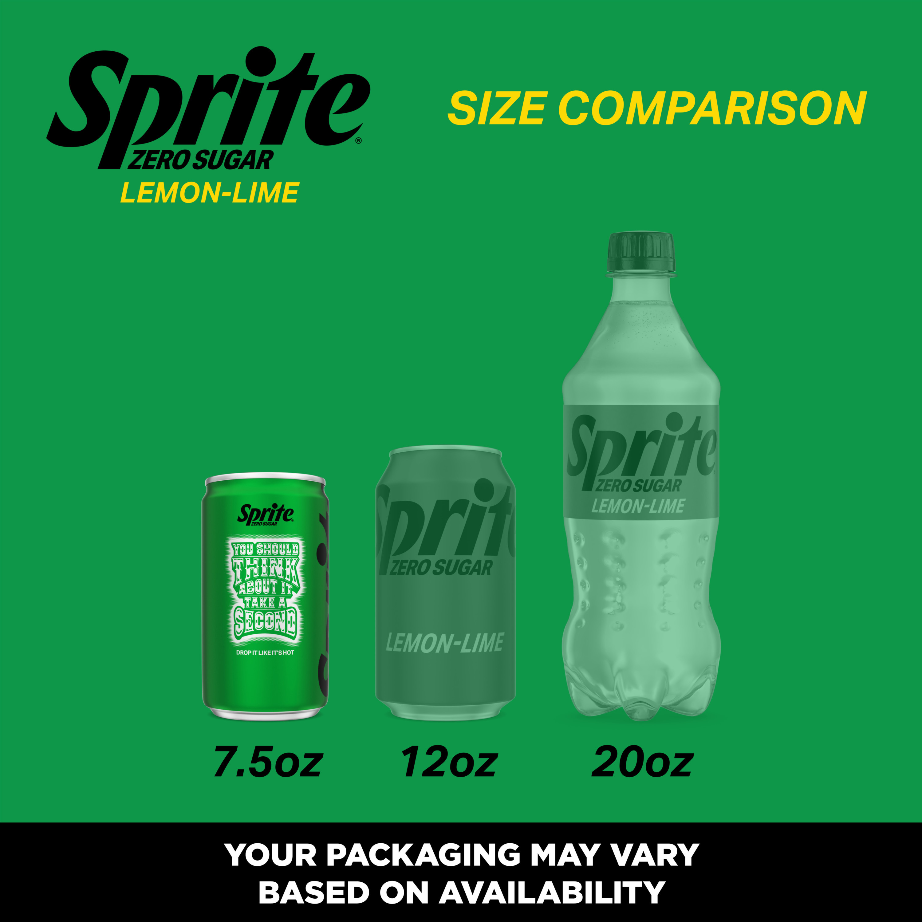 Sprite Zero Sugar Lemon-Lime Caffeine Free Soda Soft Drink Fridge