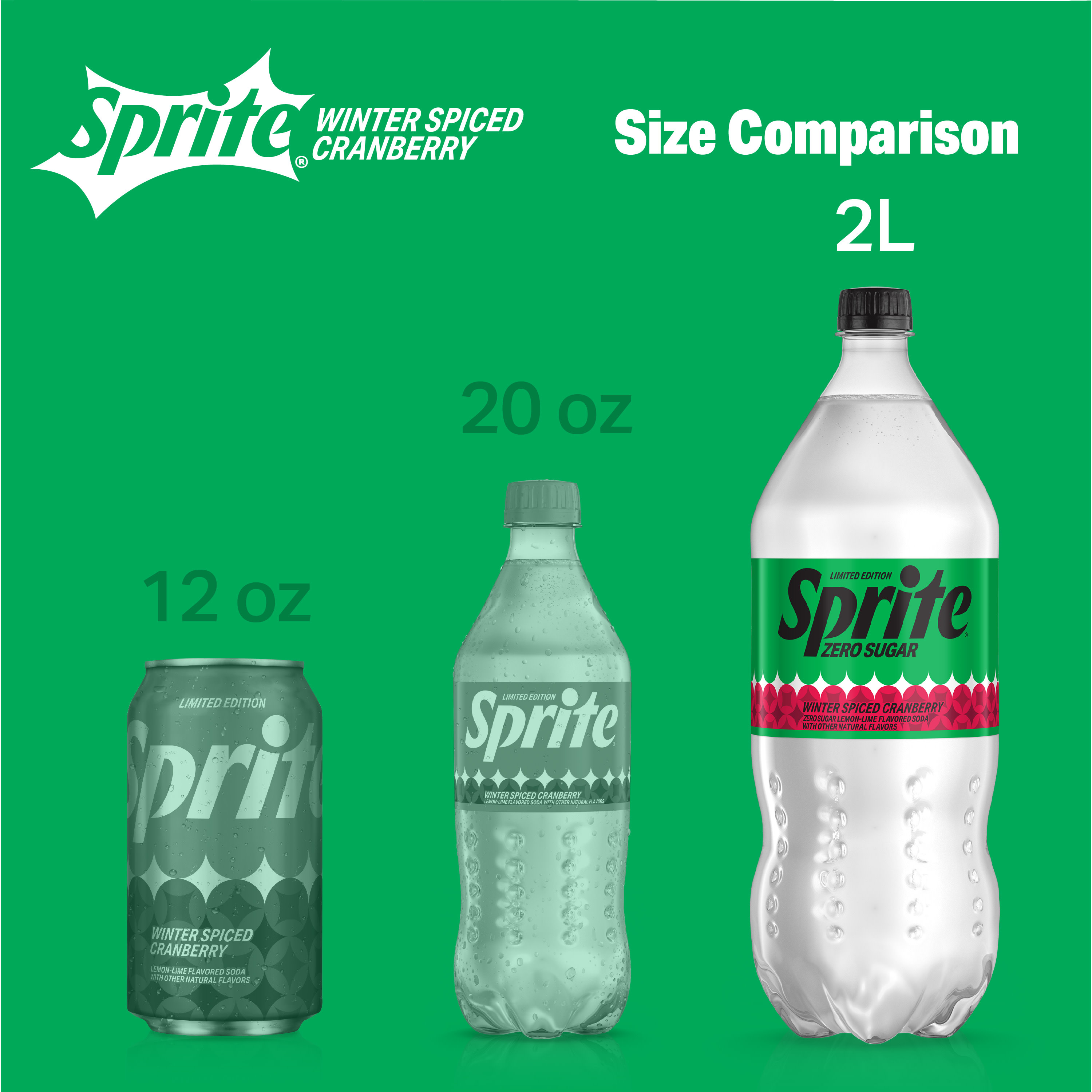 Sprite Winter Spiced Cranberry Zero Sugar Bottle, 2 Liter | Giant