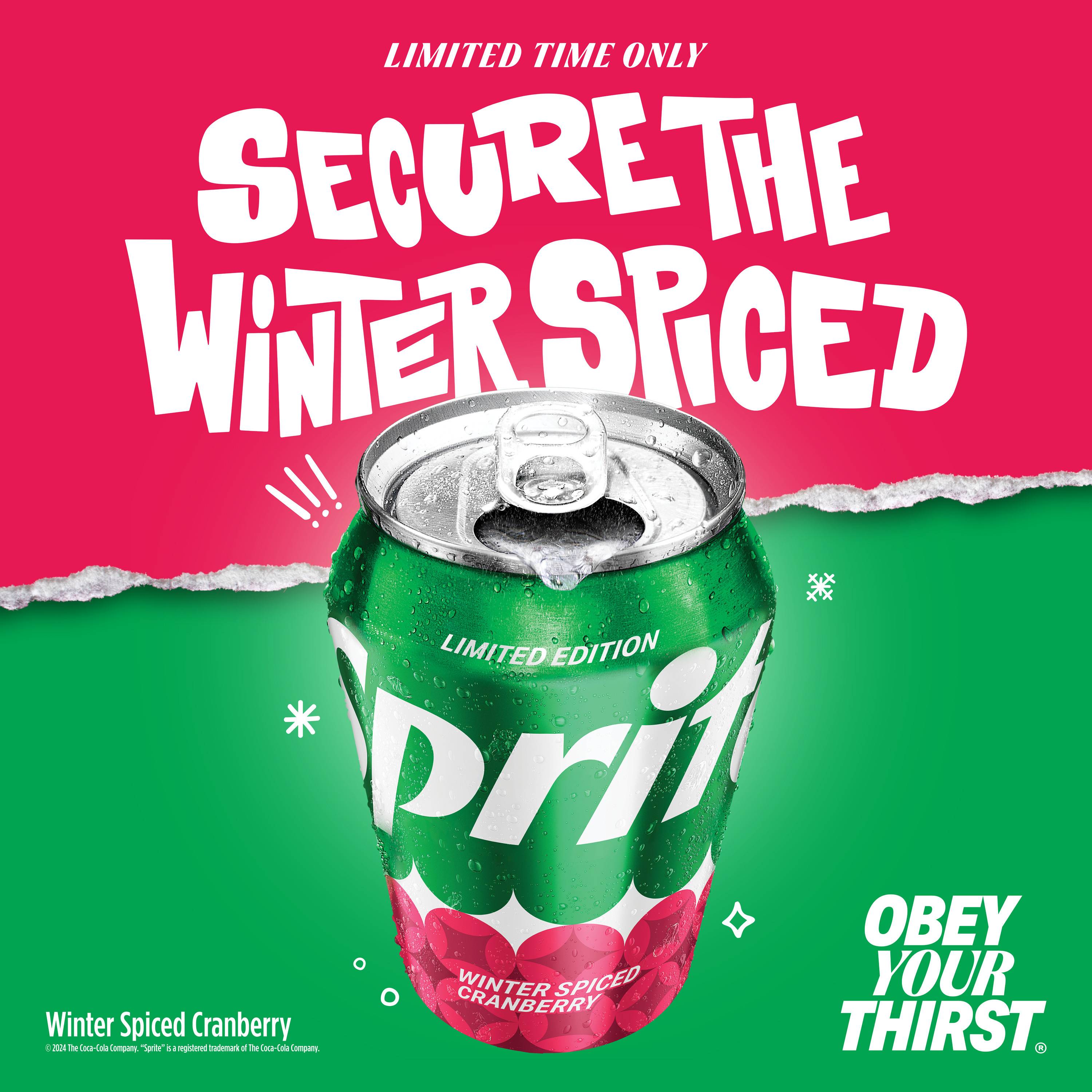 Sprite Winter Spiced Cranberry Zero Sugar Soda Pop, 12 fl oz, 12